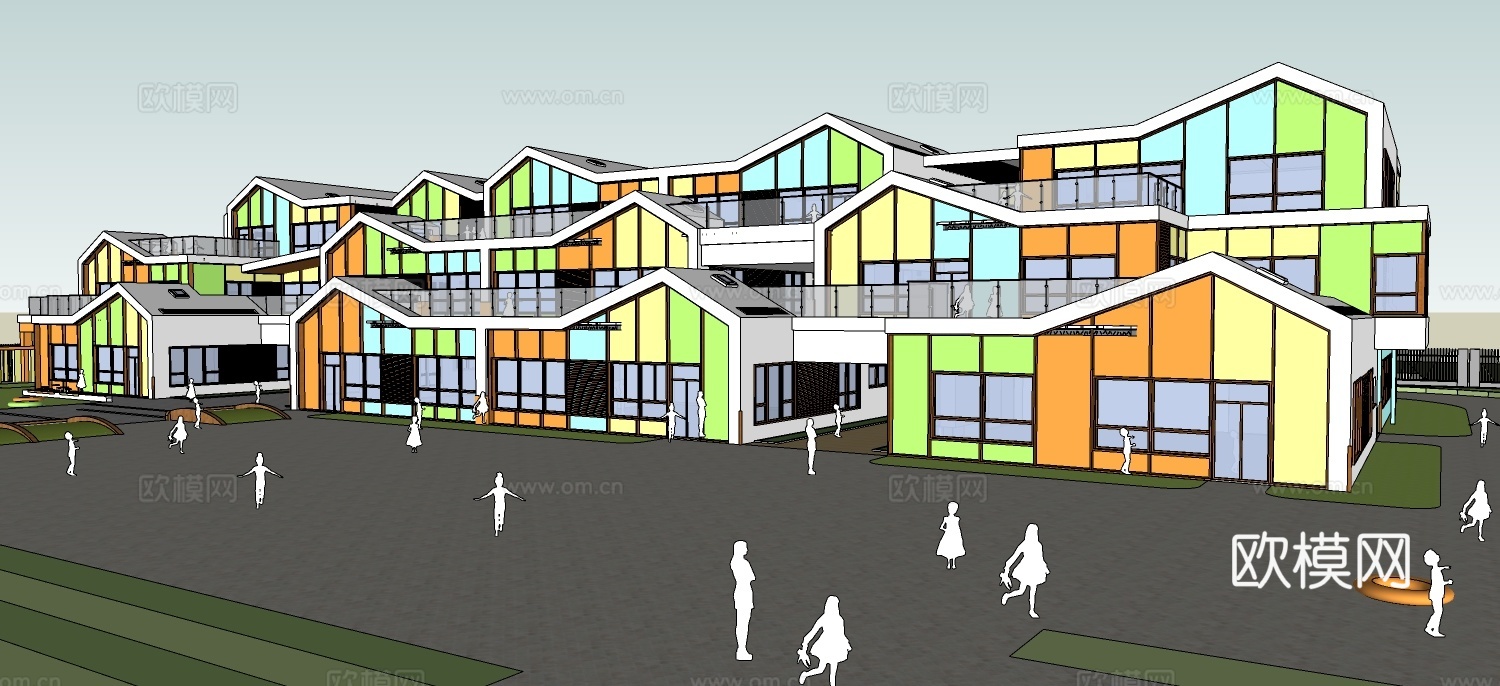 现代幼儿园su模型下载下载（渲染图4）