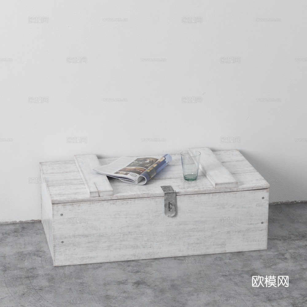 工业风饰品摆件  箱子 木箱子3d模型