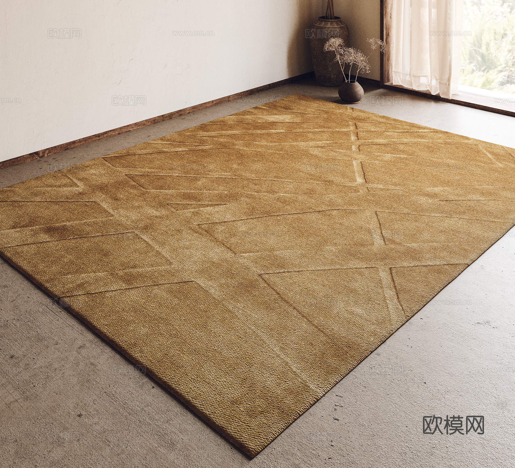 现代地毯 布艺地毯 客厅地毯 卧室地毯3d模型