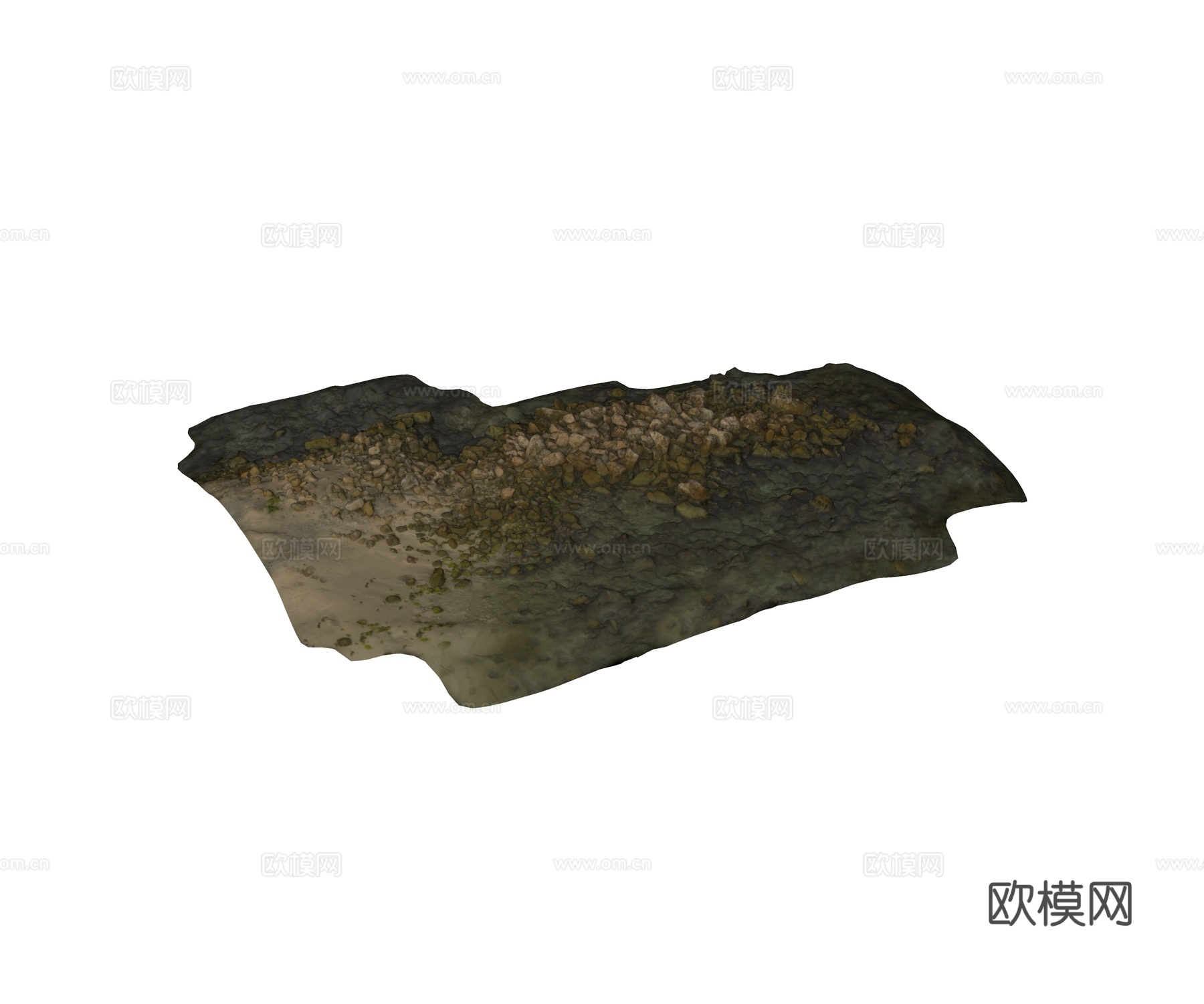 现代鹅卵石 砂石 石子 海边沙滩 砖头 石头 海岸岩石su模型