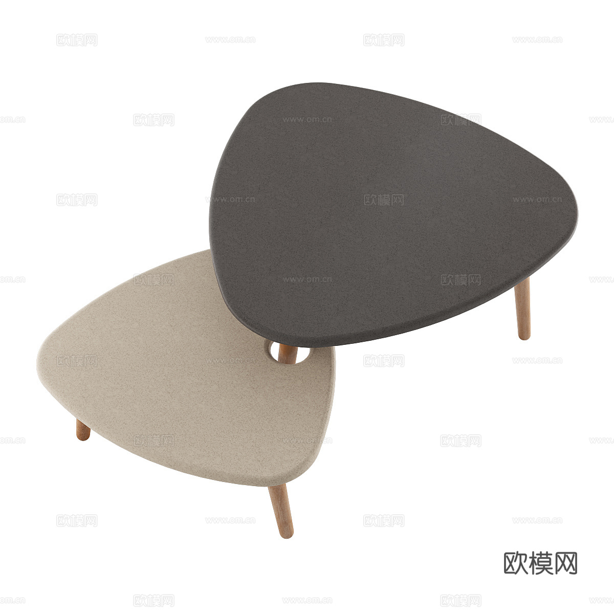 新中式侘寂餐桌椅组合3d模型