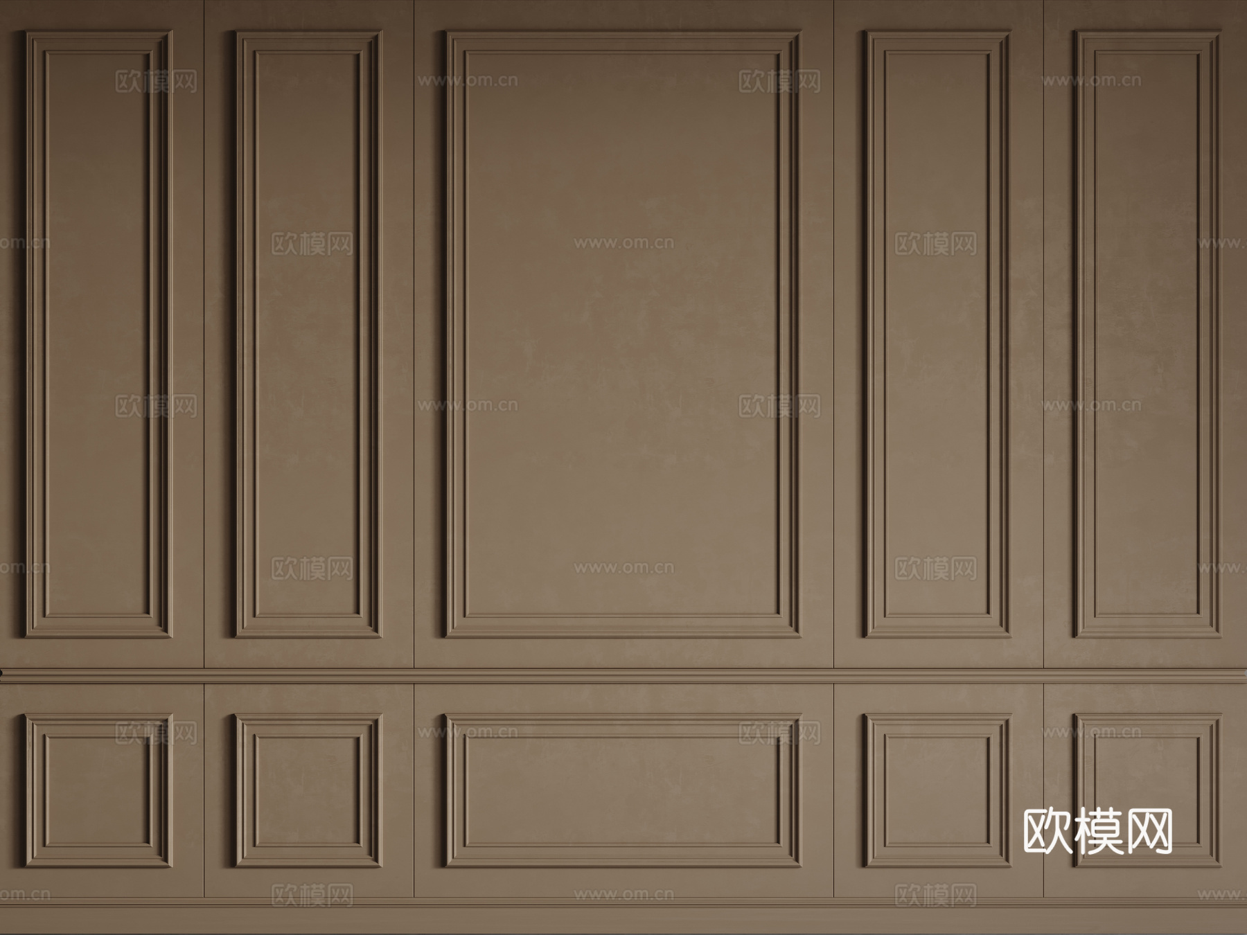 法式护墙板 PU线条 雕花线条 石膏线背景墙su模型下载（渲染图1）