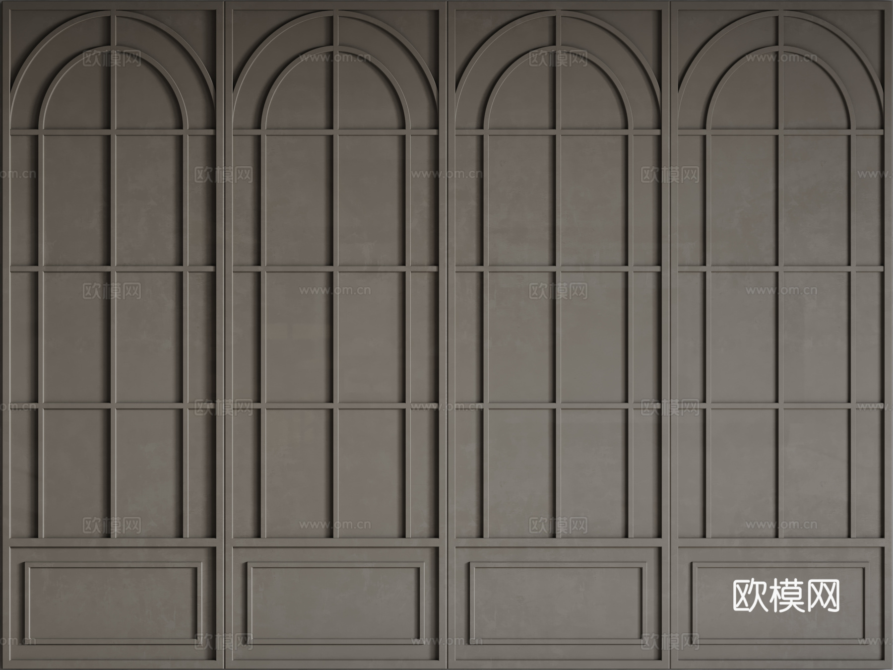 法式护墙板 PU线条 雕花线条 石膏线背景墙su模型下载（渲染图1）