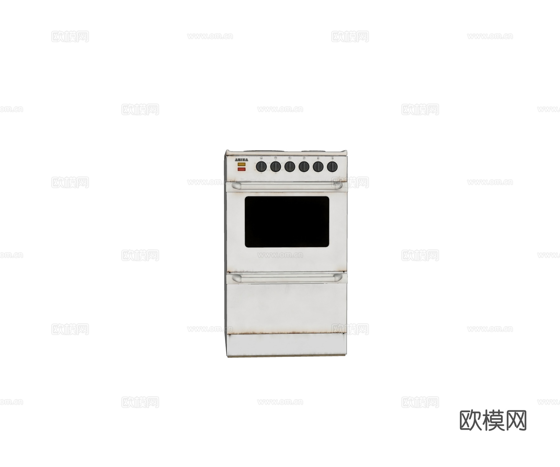 现代复古 电烤箱 微波炉 电池炉su模型