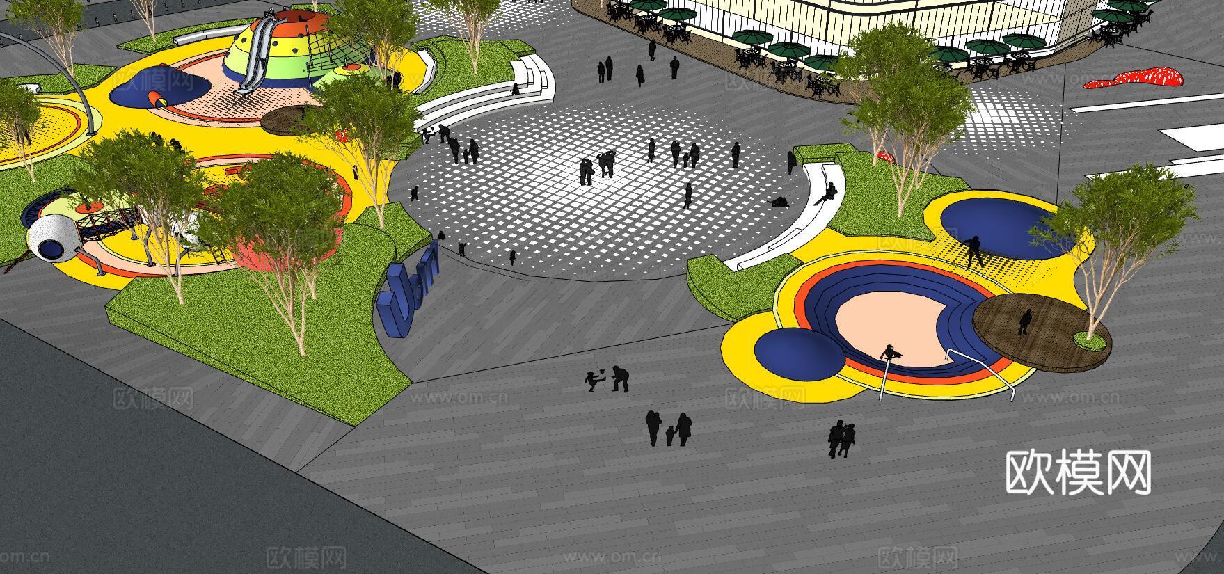 现代儿童游乐场su模型下载下载（渲染图6）