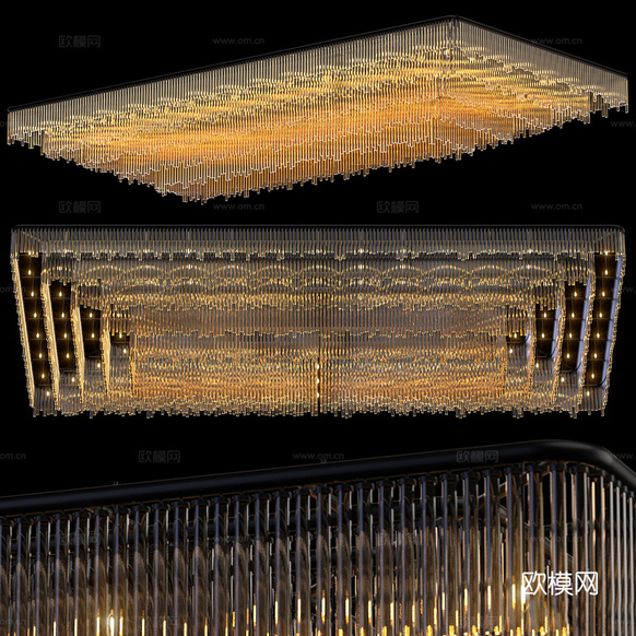 現(xiàn)代輕奢大型金屬玻璃裝飾吊燈3d模型下載