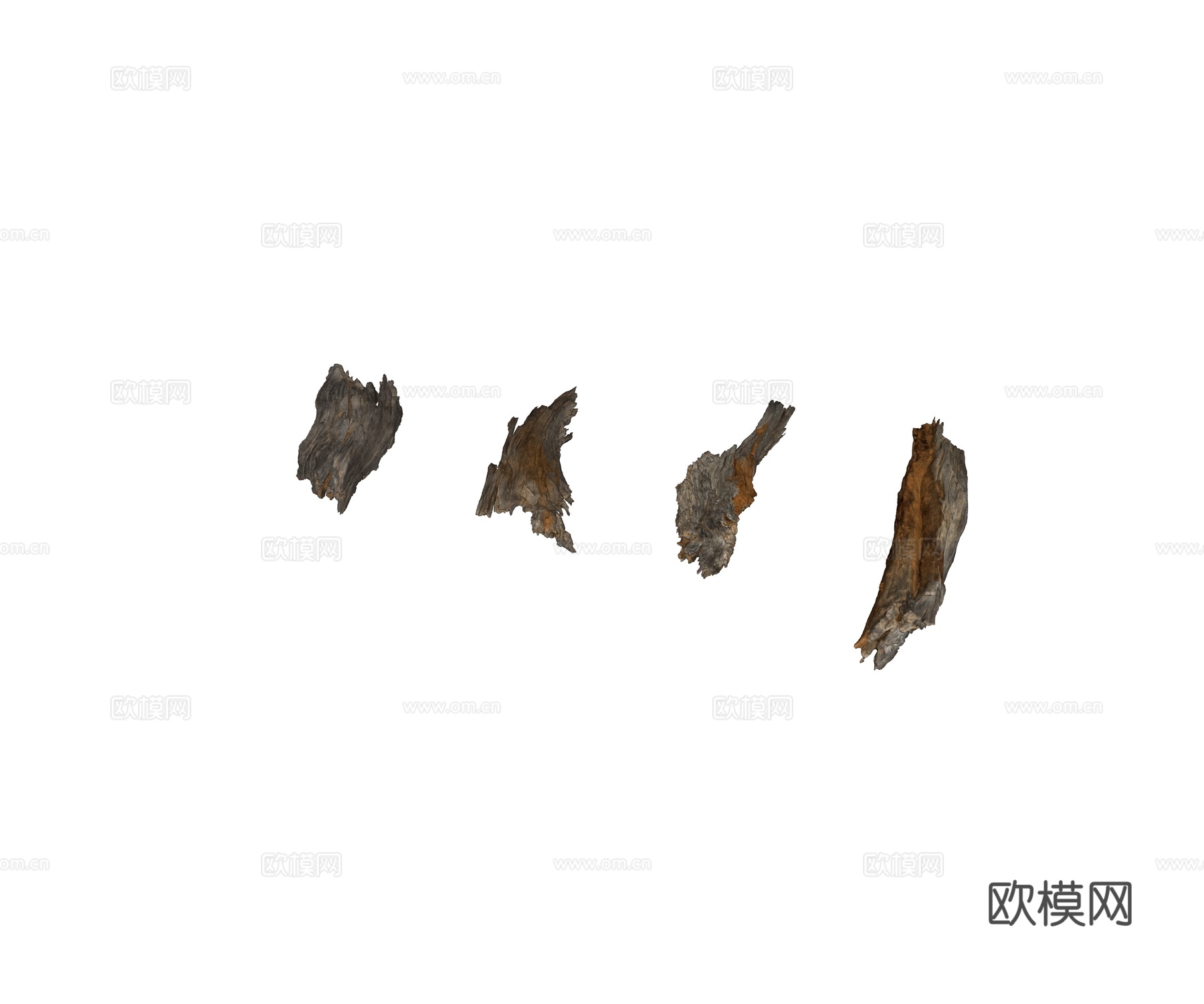 现代树木枯干 干木头 枯木 烂木头su模型
