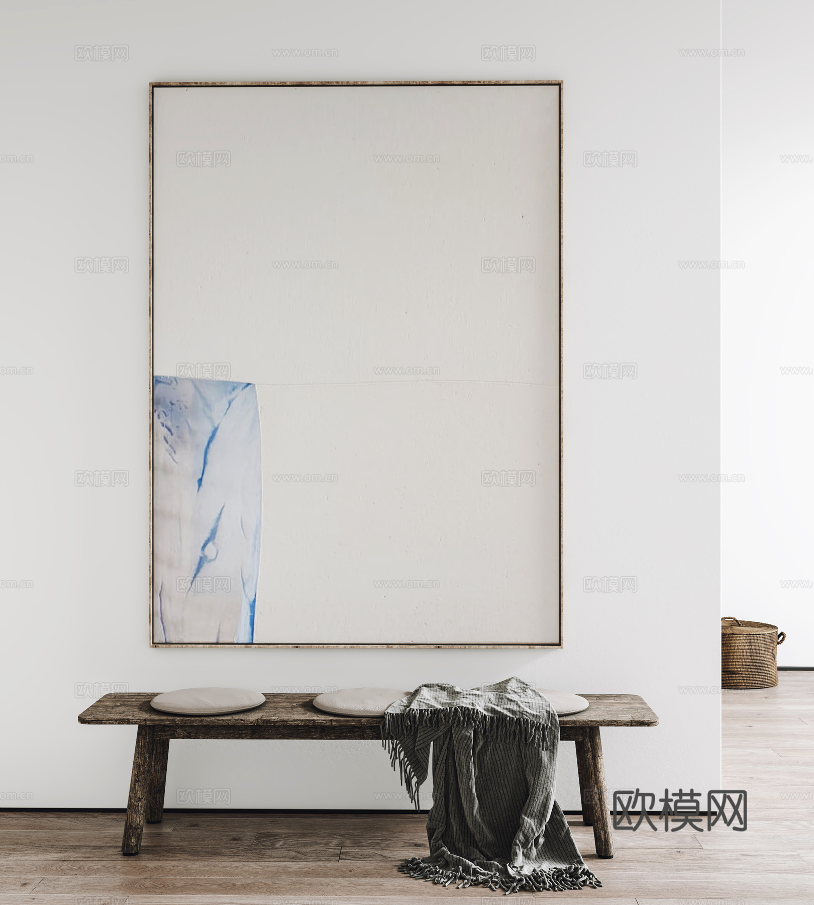 现代挂画 装饰画 凳子3d模型