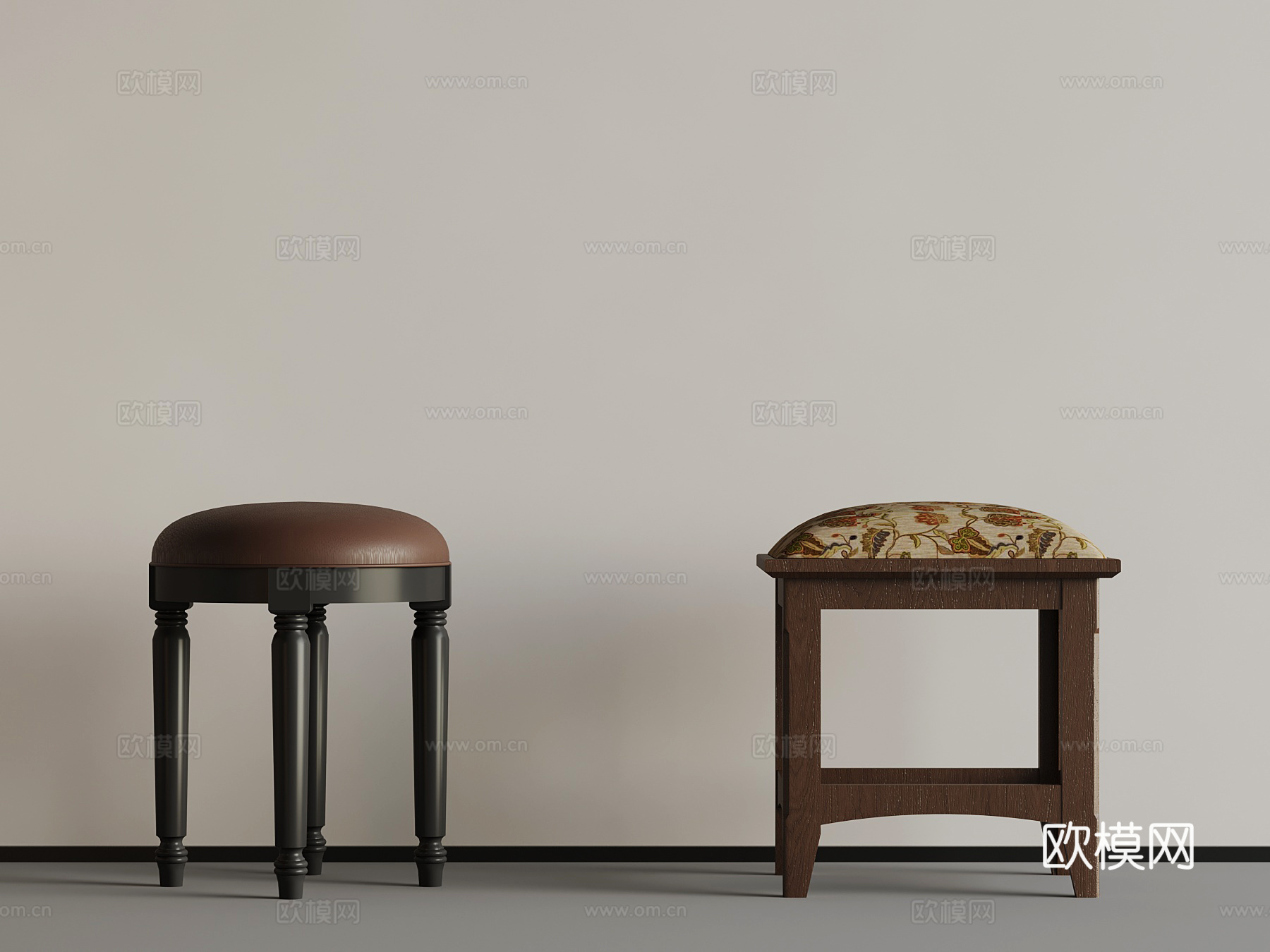 法式凳子 梳妆凳3d模型