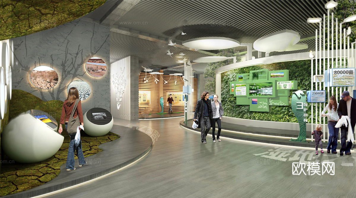 现代自然科学展厅su模型