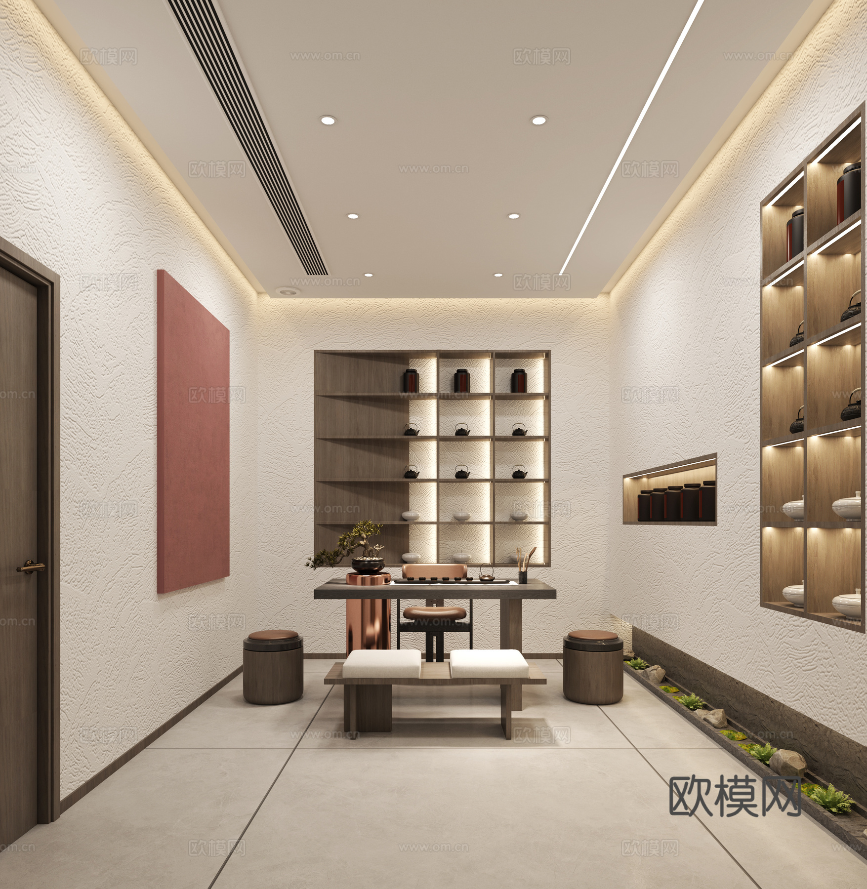 茶叶店 茶店 茶室 茶馆 茶空间 茶叶柜 茶楼 门头设计3d模型