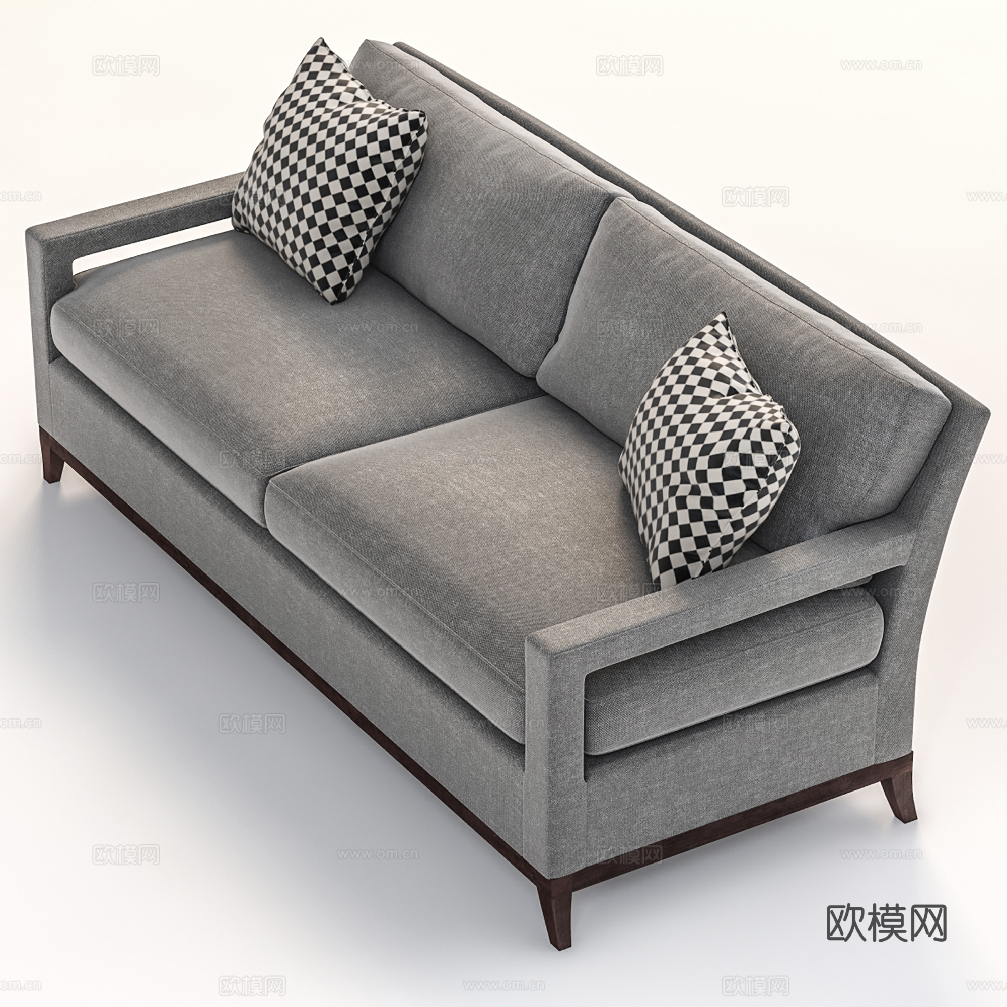 现代双人沙发 布艺沙发 休闲沙发3d模型