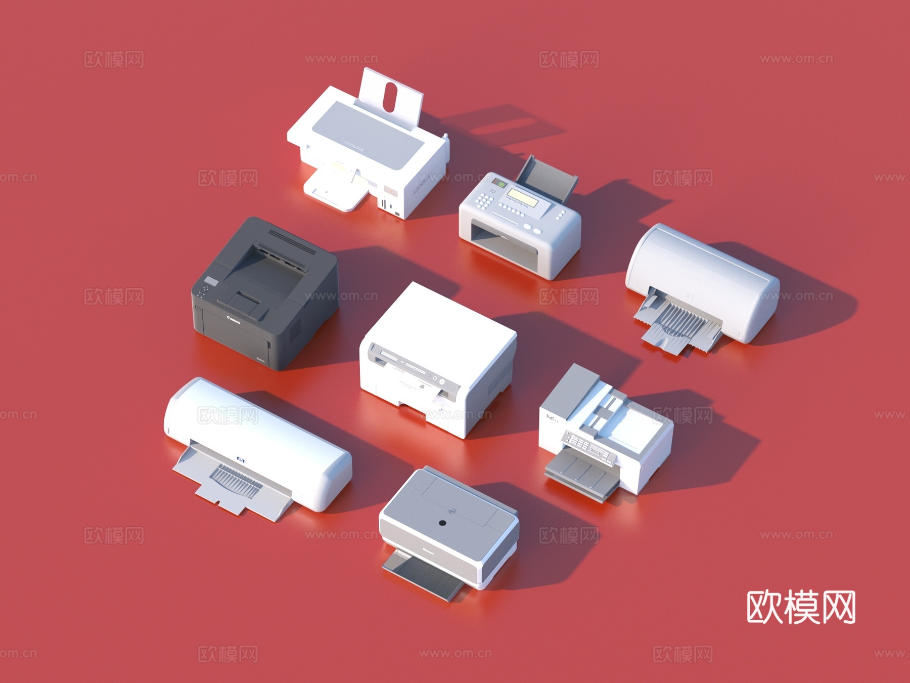 打印机 复印机 扫描机  办公设备3d模型
