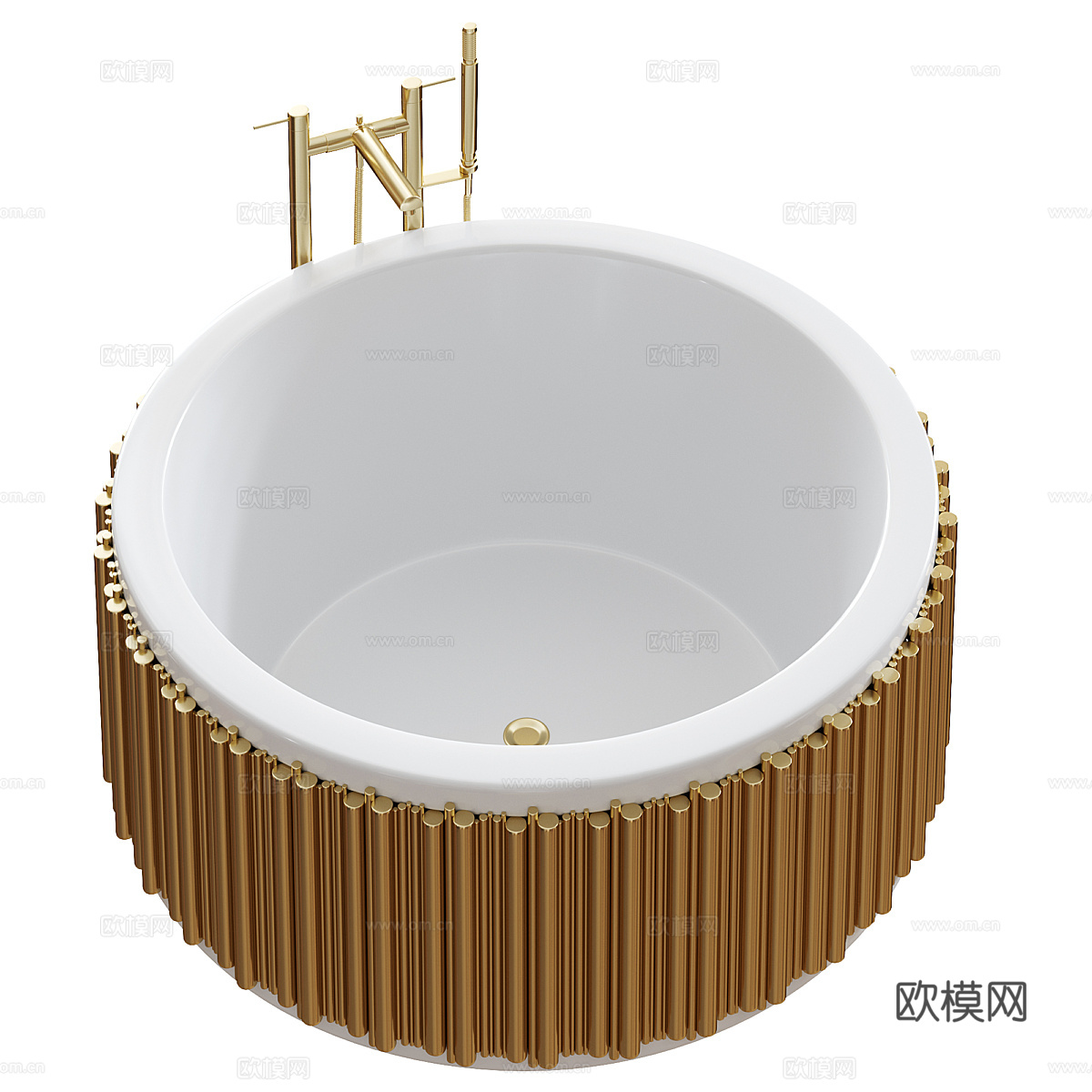 现代轻奢圆形浴缸3d模型