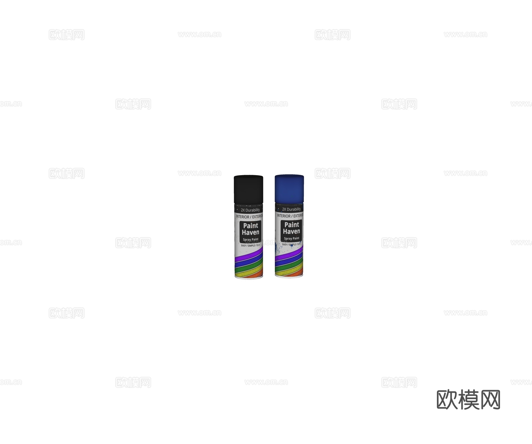 现代涂鸦瓶 喷漆瓶 涂料 颜料 瓶罐喷绘su模型
