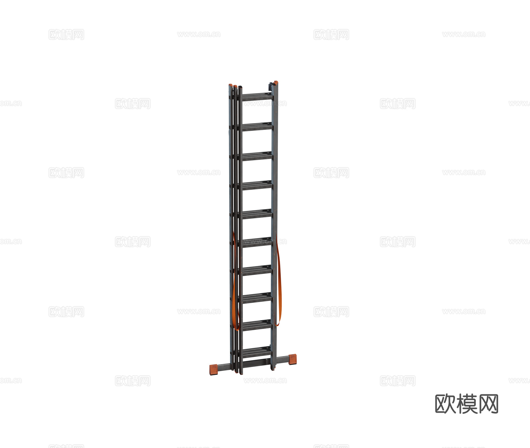 现代楼梯 梯子 人形梯子 爬墙爬坡金属折叠梯子su模型