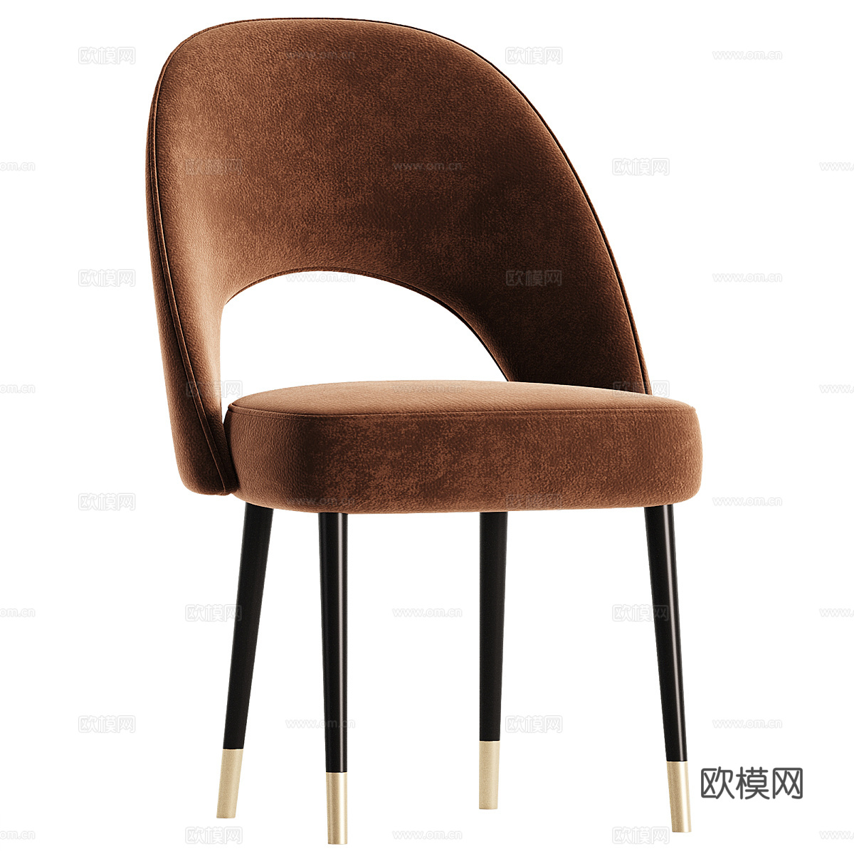 现代意式轻奢布艺单椅3d模型