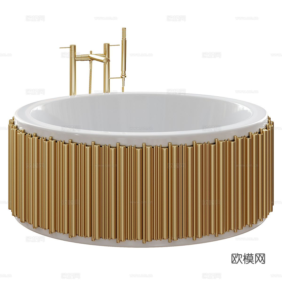 现代轻奢圆形浴缸3d模型