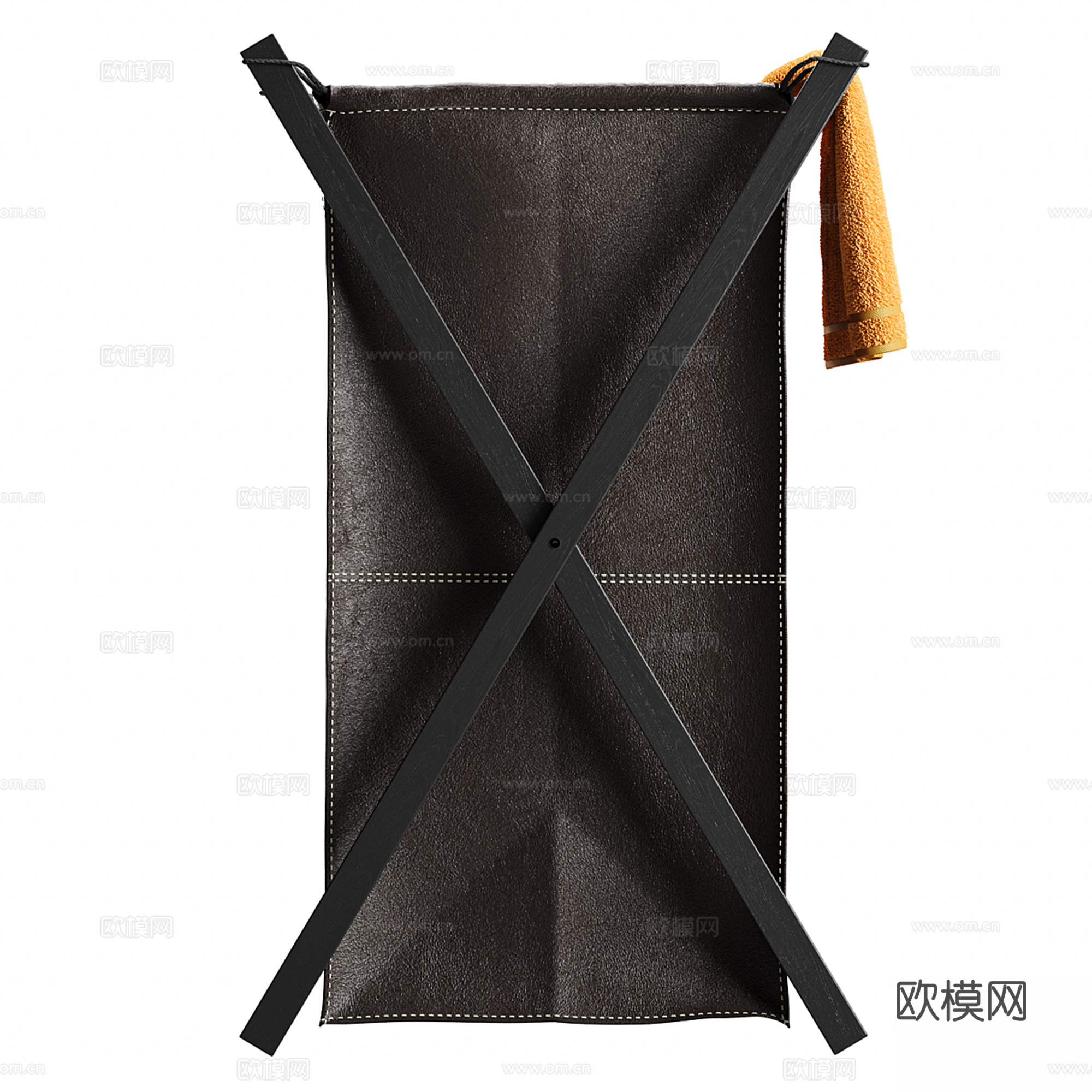 皮革折叠洗衣篮 脏衣篓su模型