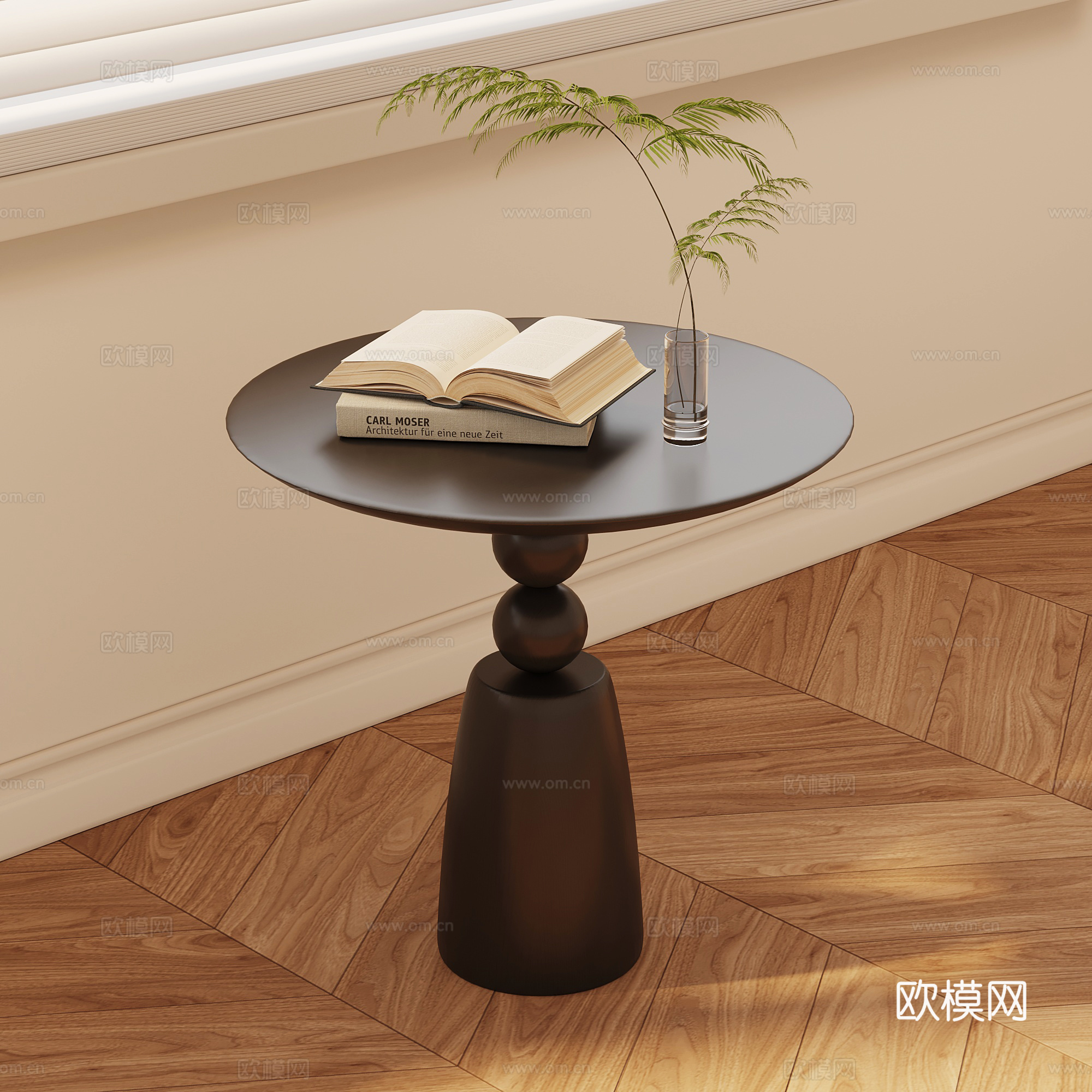 法式复古边几 奶油风简约边几su模型