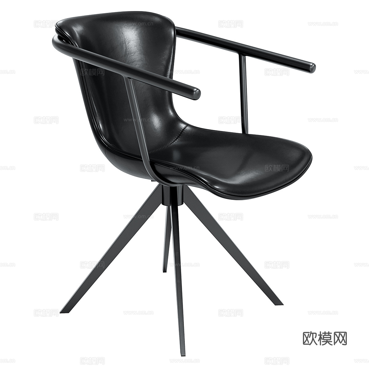 现代意式餐桌椅组合3d模型