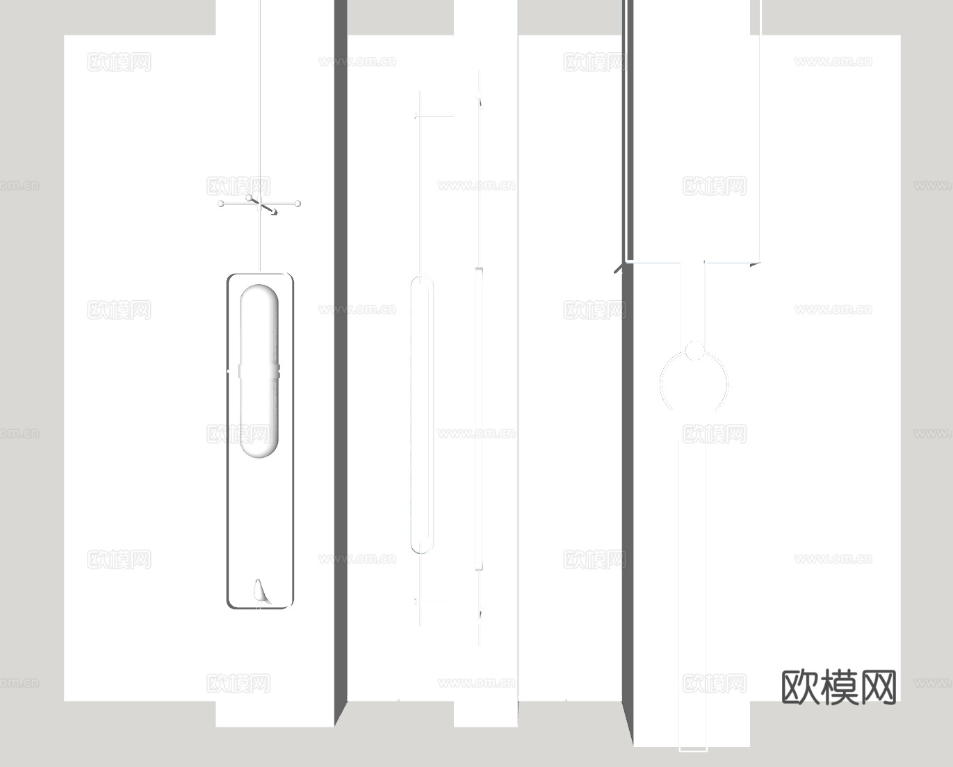 现代玻璃壁灯su模型下载