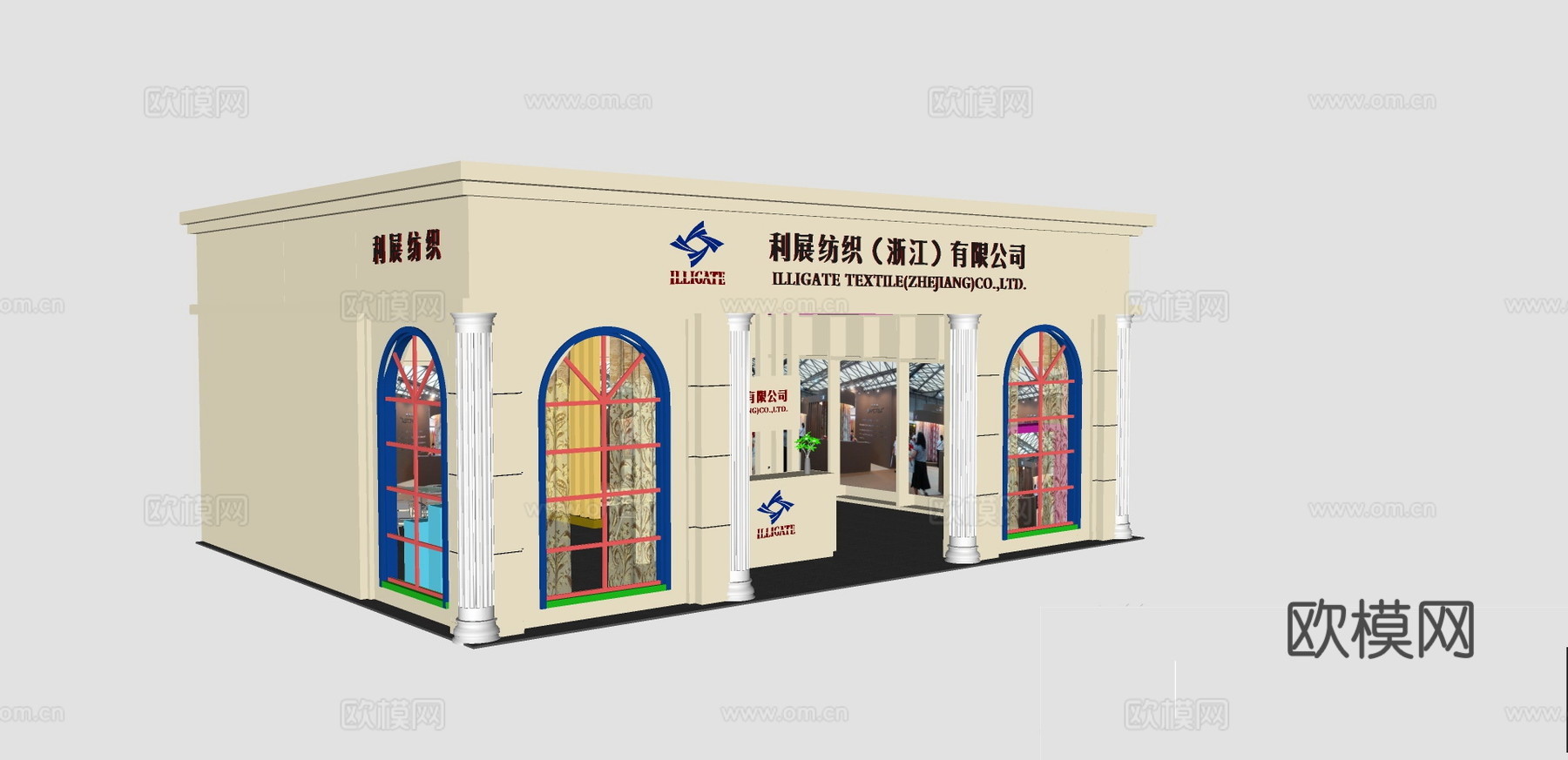 现代企业展厅su模型下载