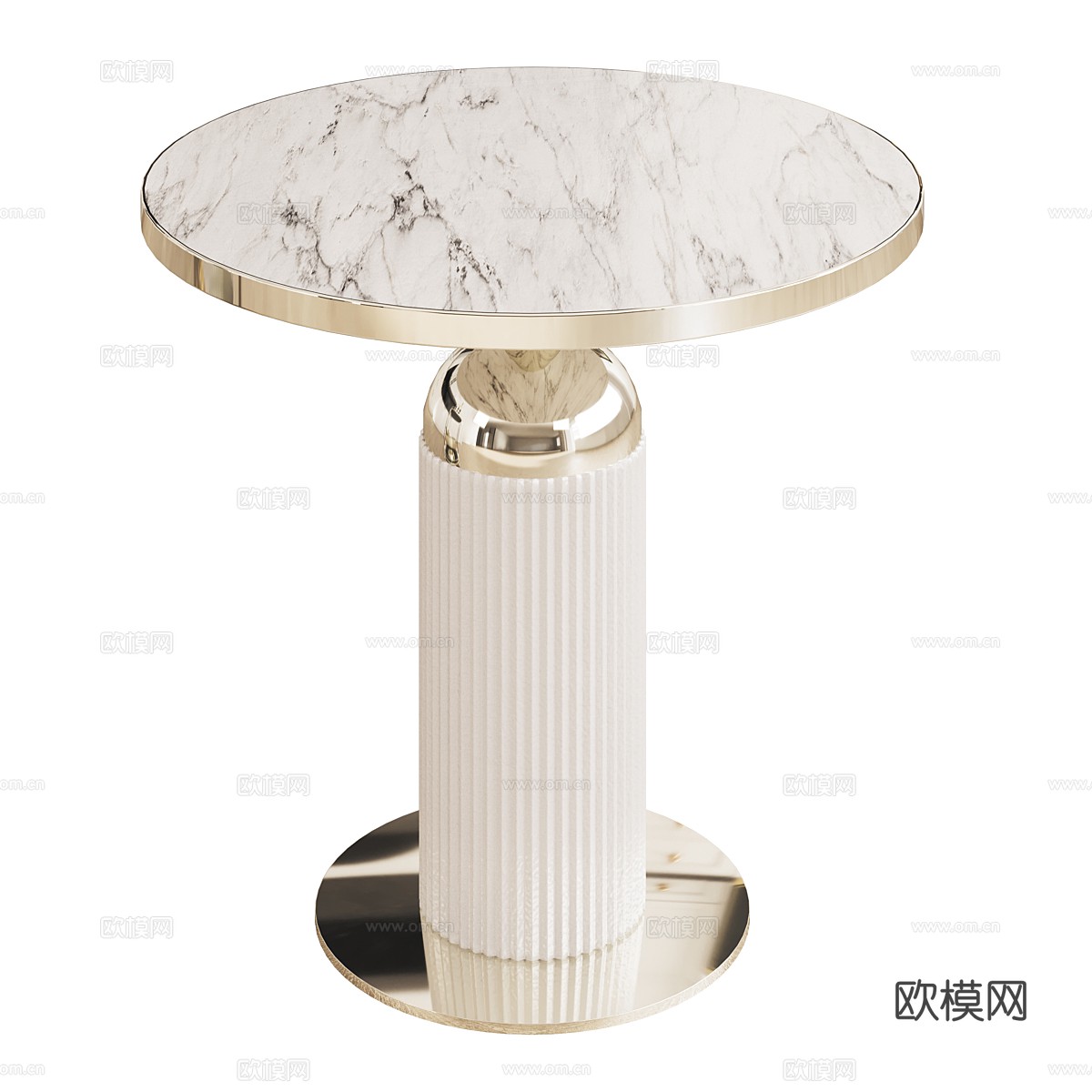 现代轻奢大理石圆边几3d模型