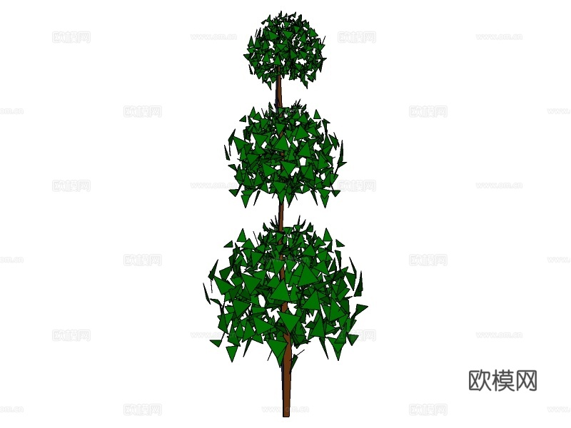 现代绿植灌木su模型下载