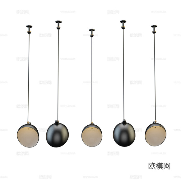 現(xiàn)代意式金屬裝飾吊燈3d模型下載(渲染圖5)