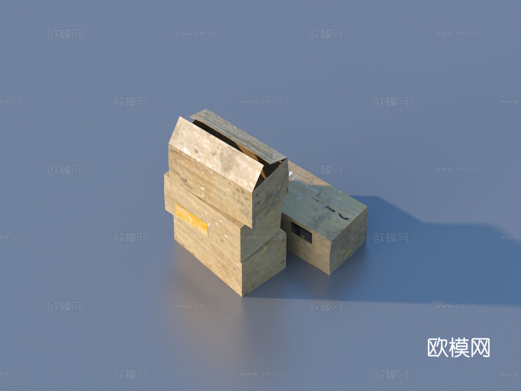 箱子 纸箱子 纸皮箱3d模型