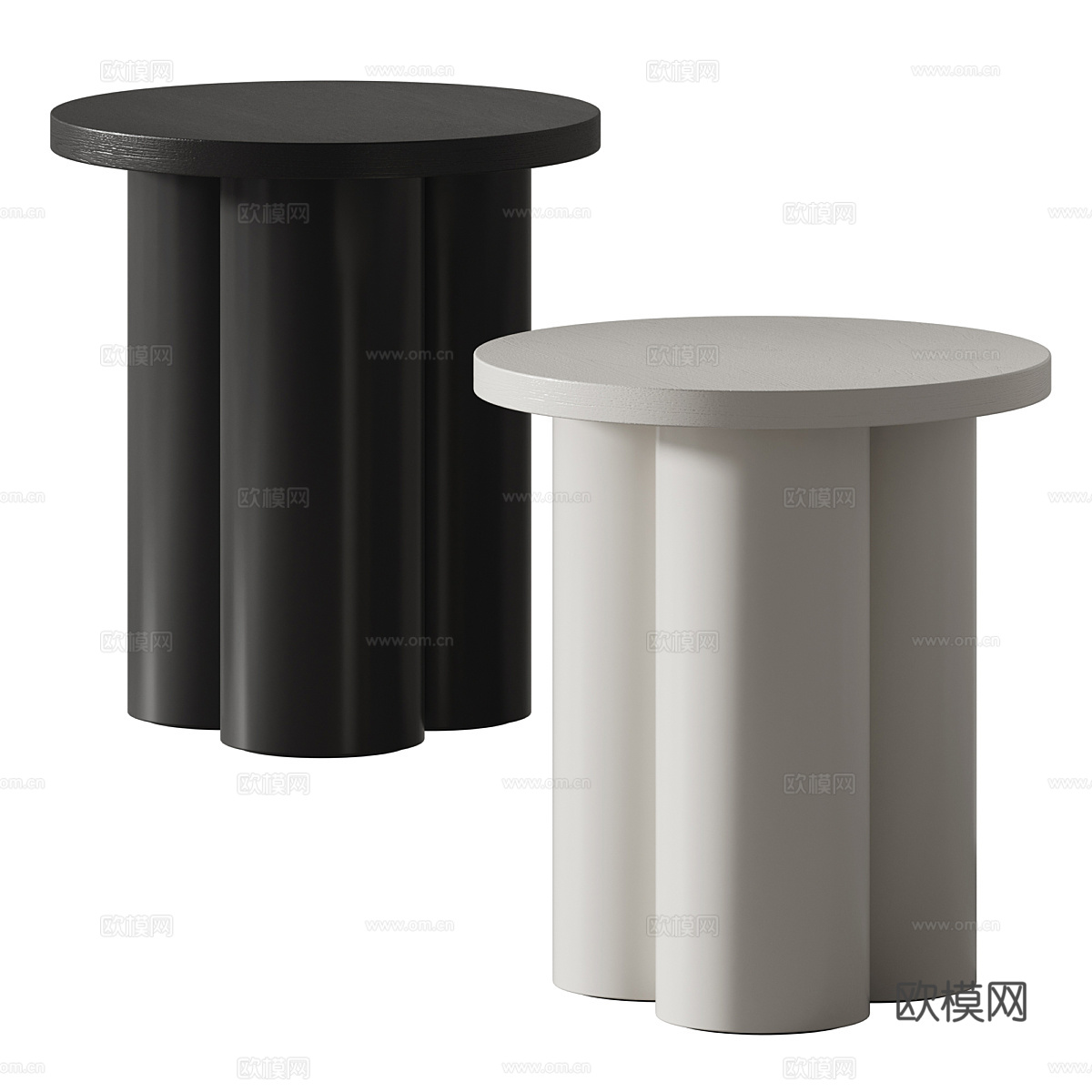 现代意式极简圆边几3d模型