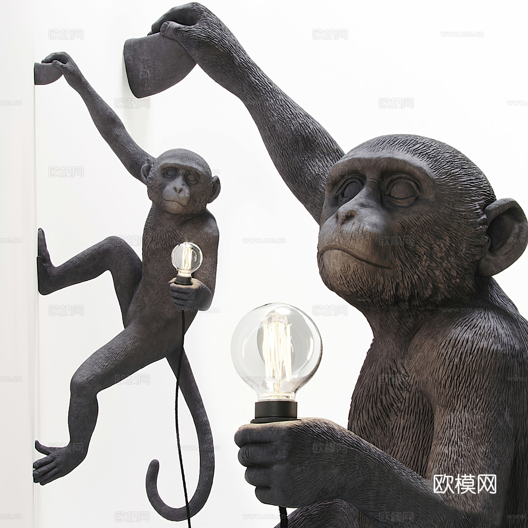 现代猴子壁灯su模型下载