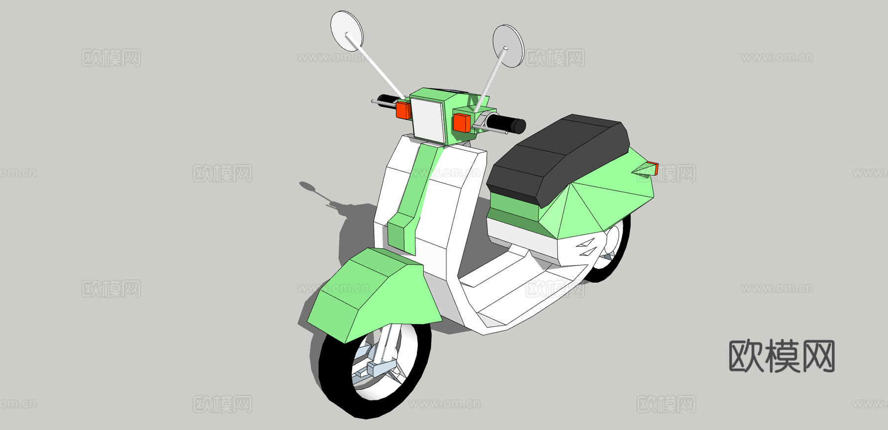 现代电瓶车电动车su模型下载