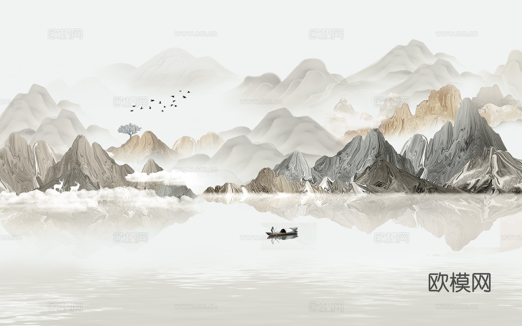中式壁画 壁纸
