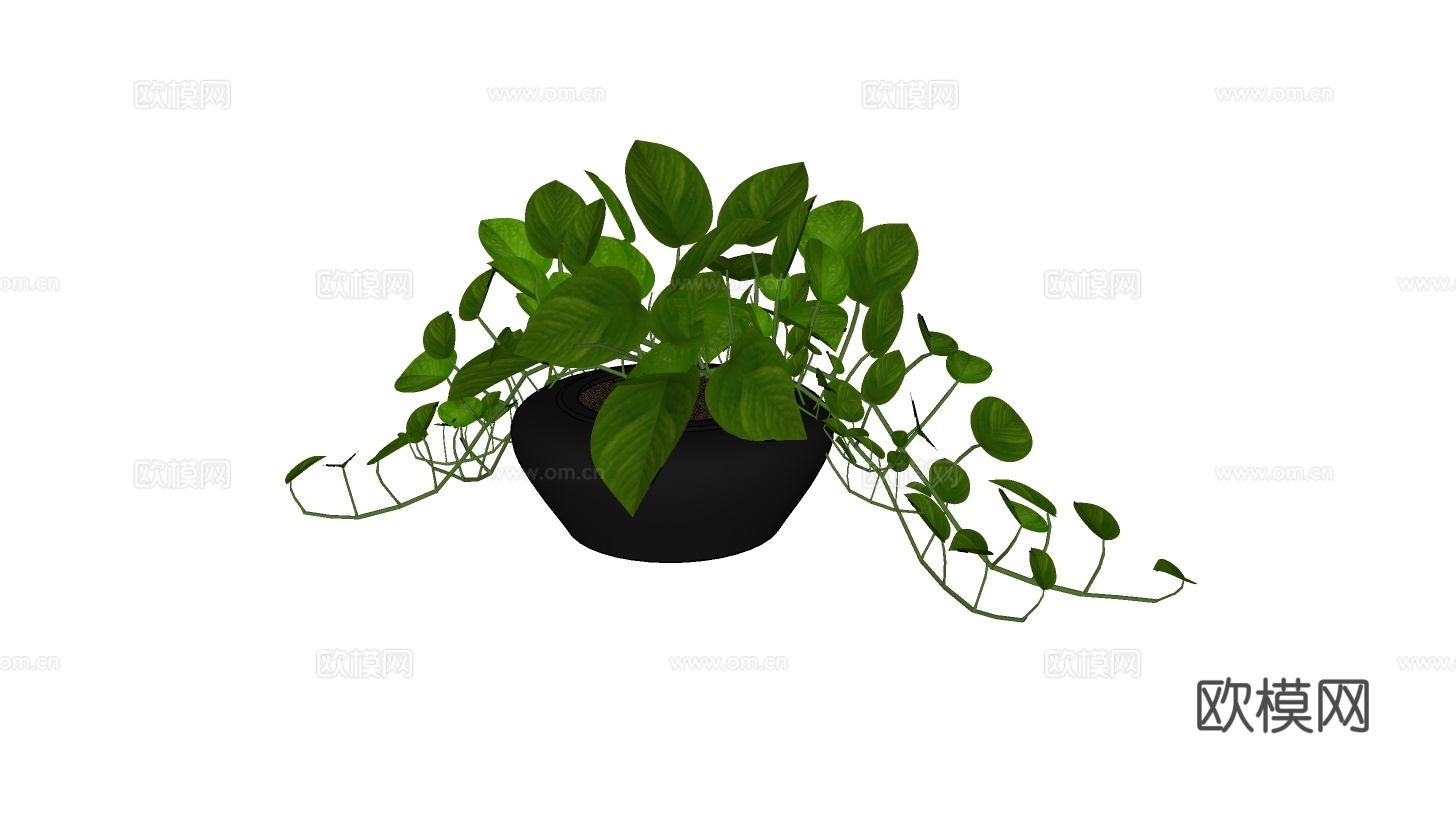 现代绿植盆栽su模型下载
