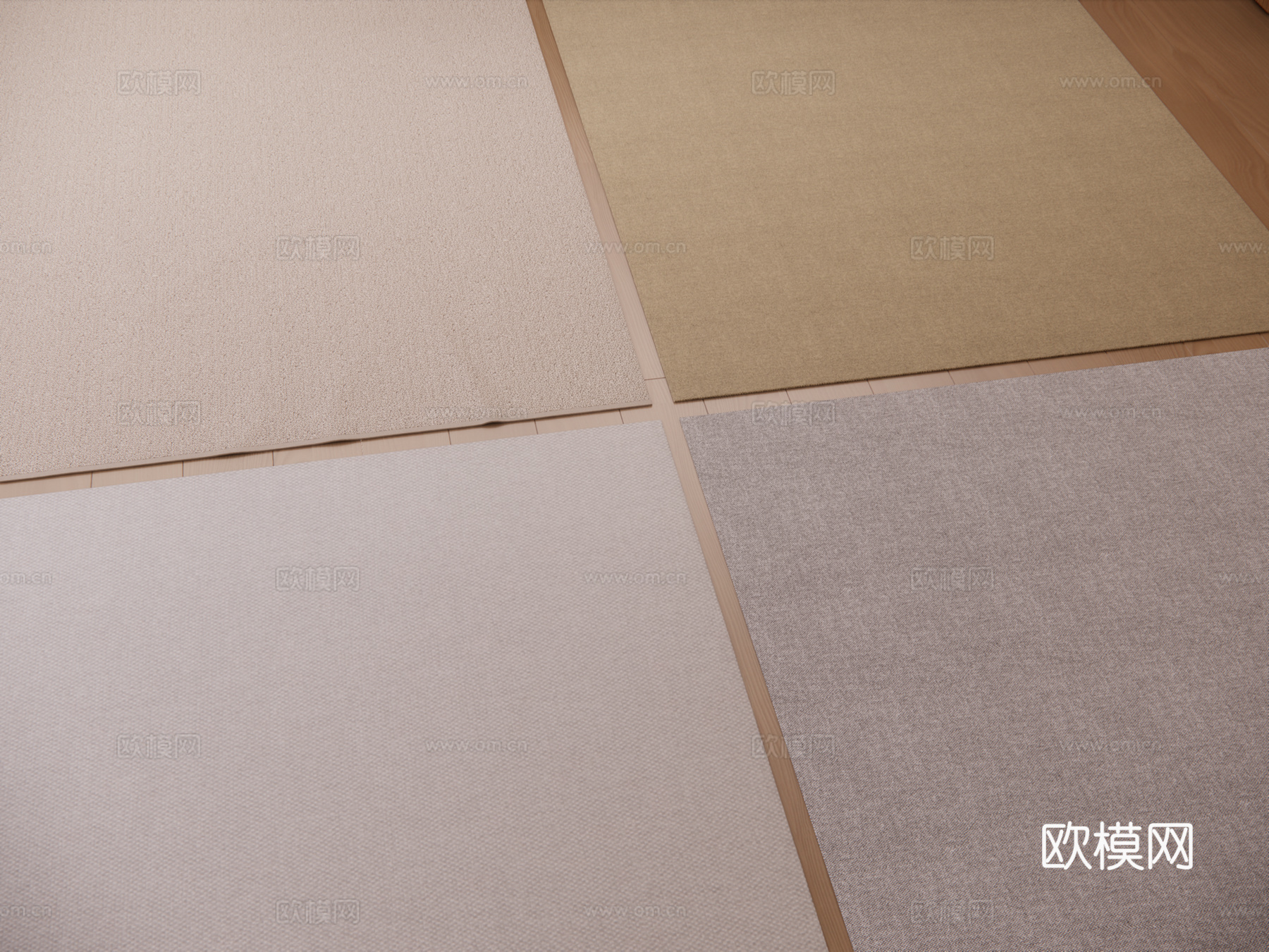 现代侘寂中古风地毯su模型