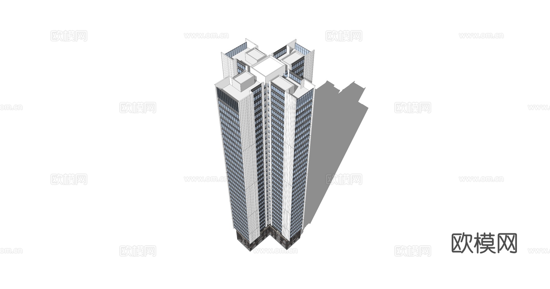 现代高层商业楼建筑su模型下载
