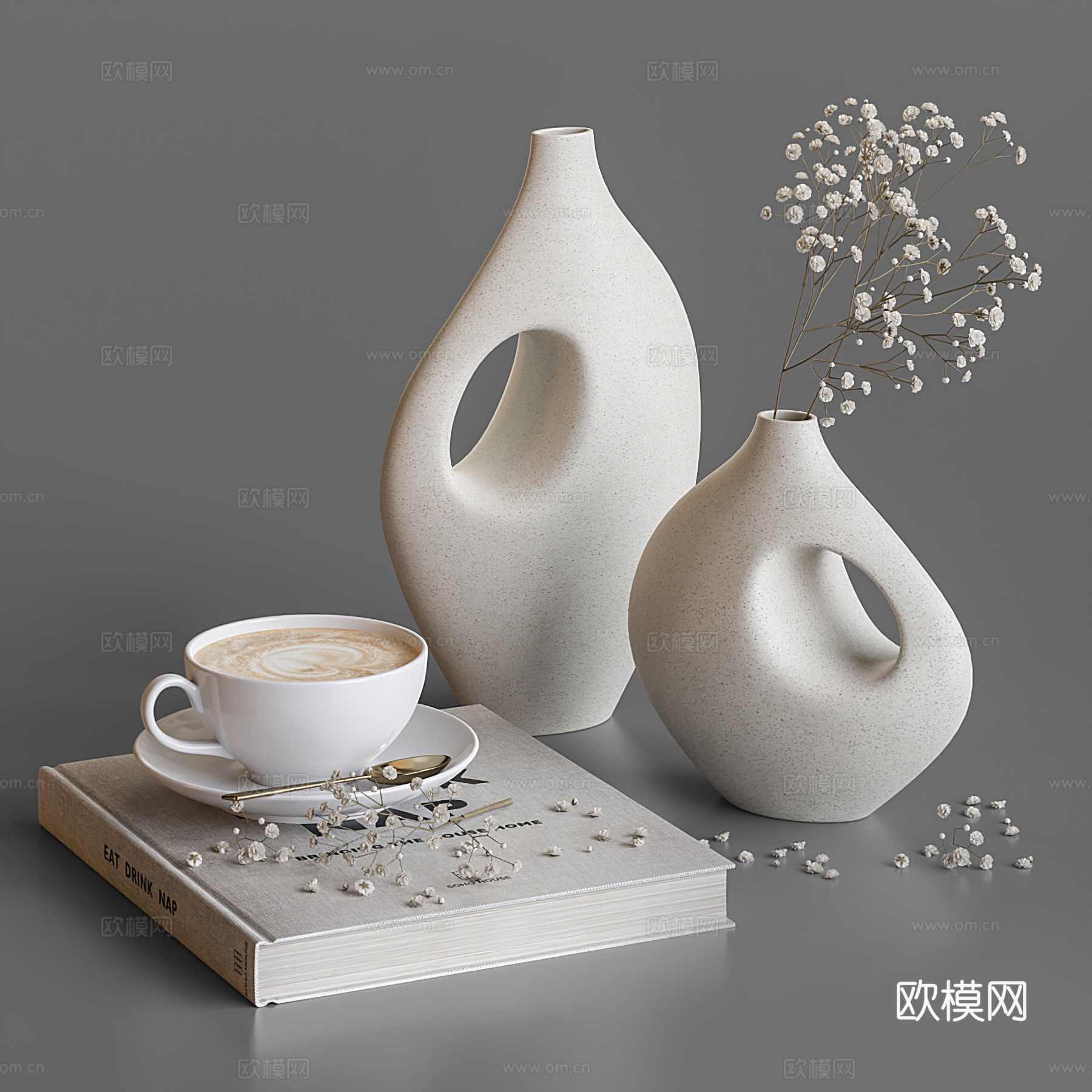 现代插花饰品摆件su模型下载