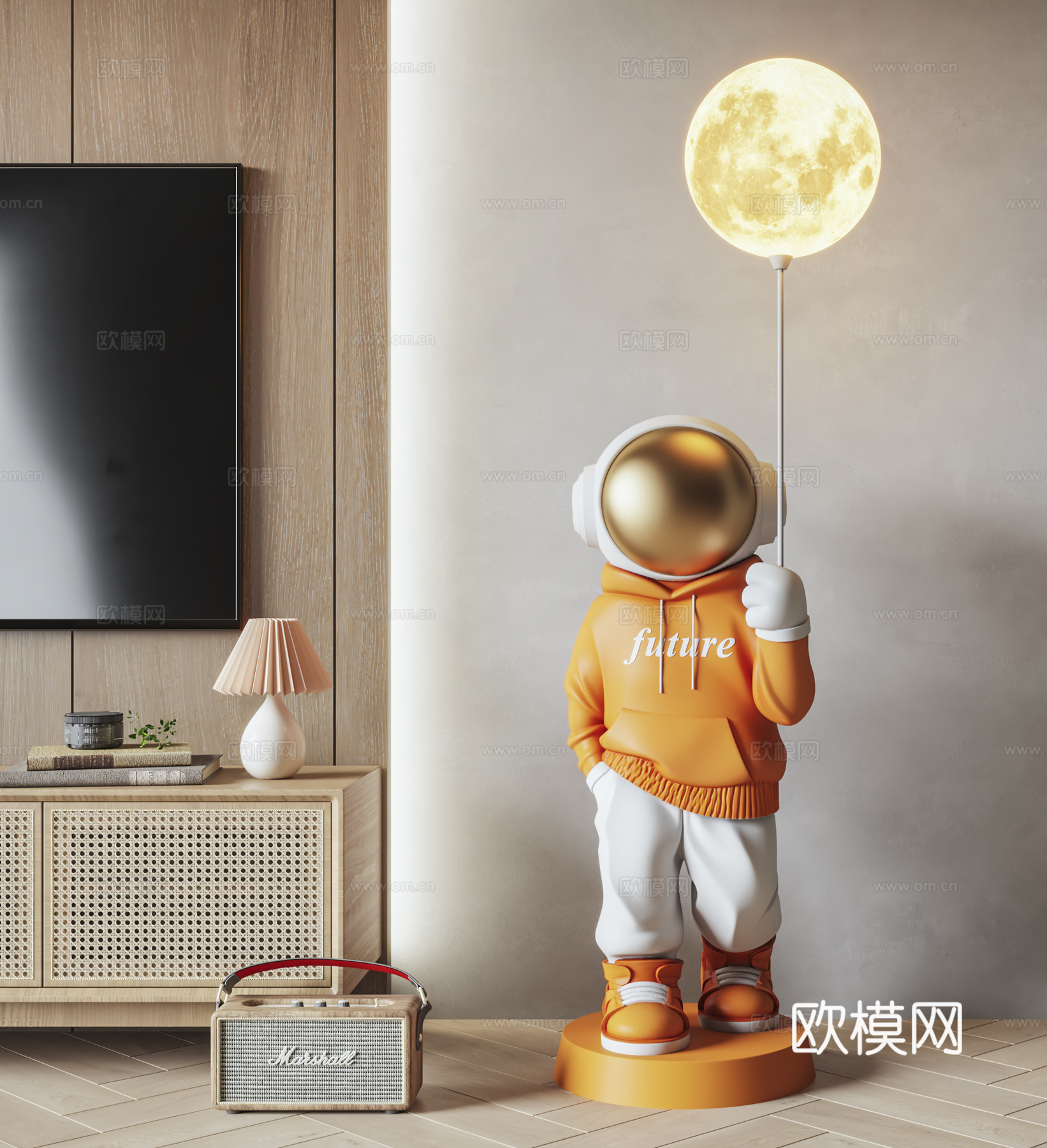 现代宇航员雕塑3d模型