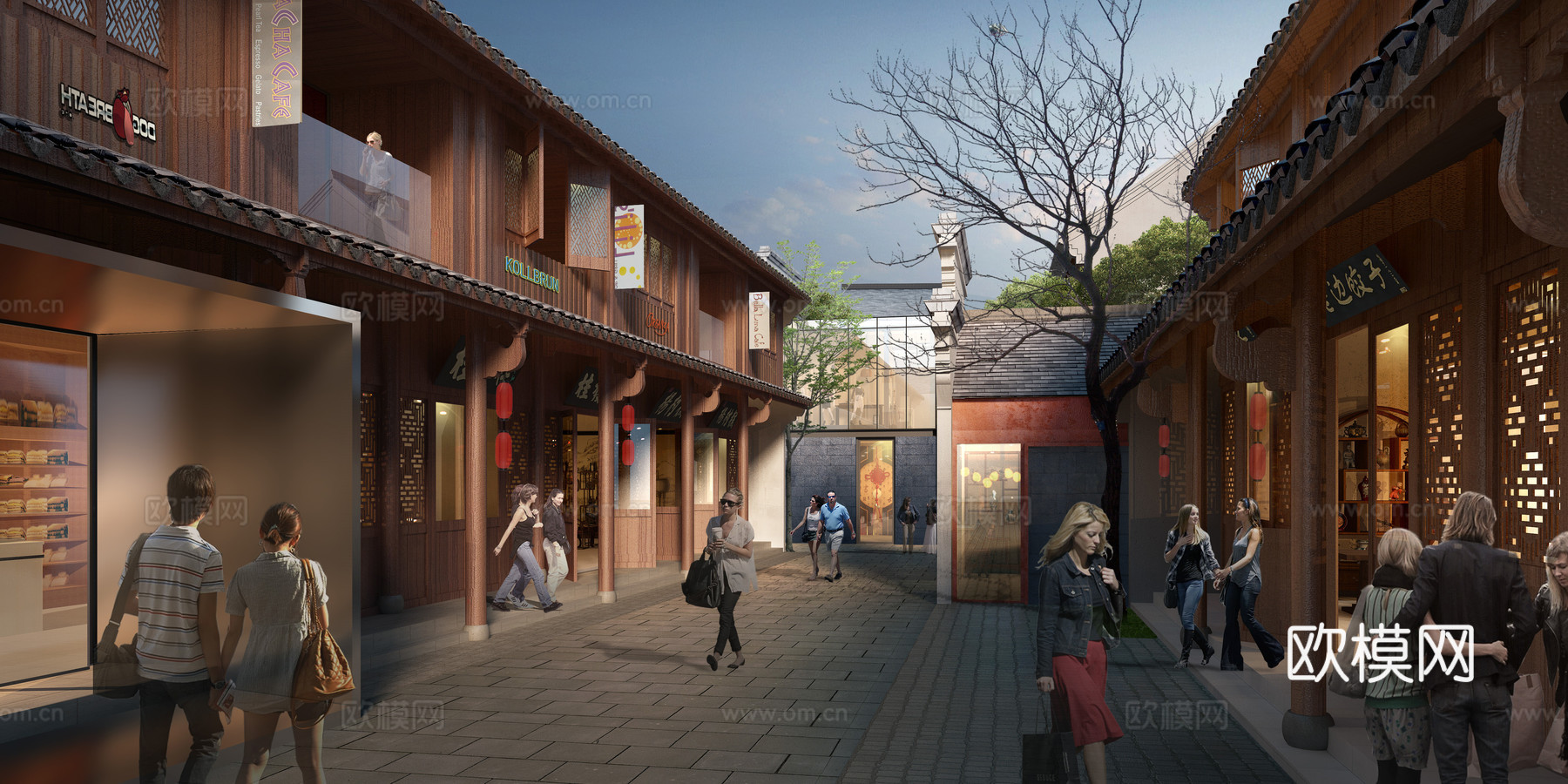 中式古村住宅su模型下载