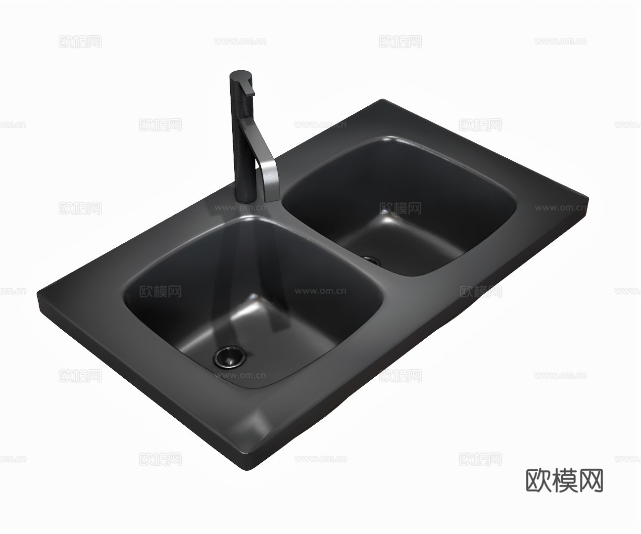 现代不锈钢水槽su模型下载