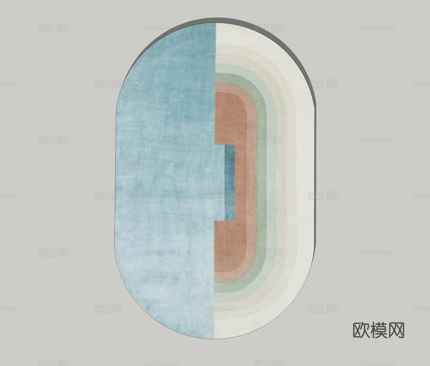 现代艺术地毯su模型下载