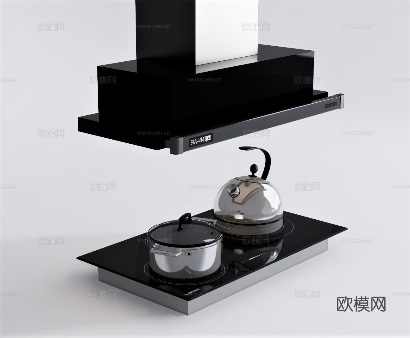 现代厨房油烟机su模型下载