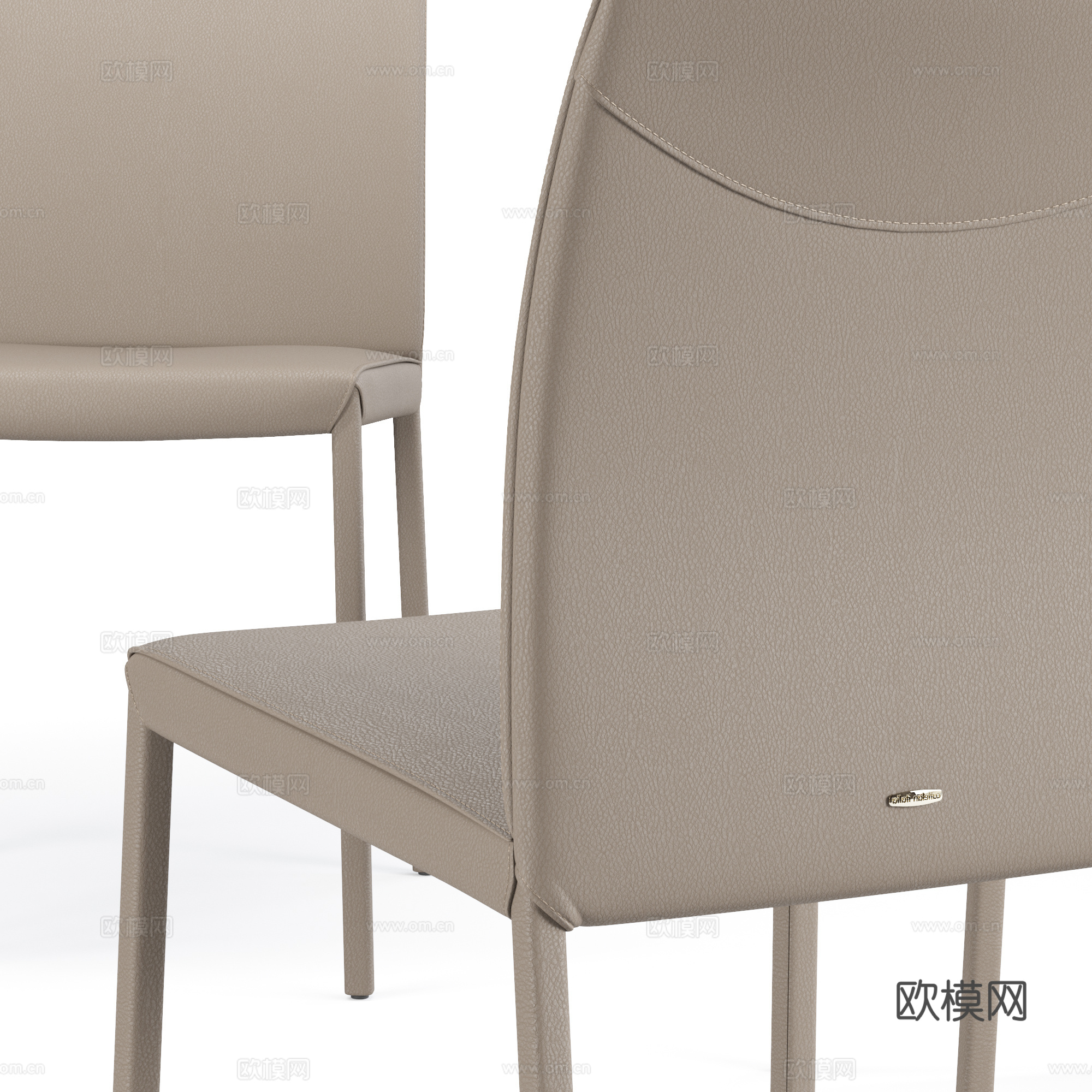 现代意式餐桌椅组合3d模型