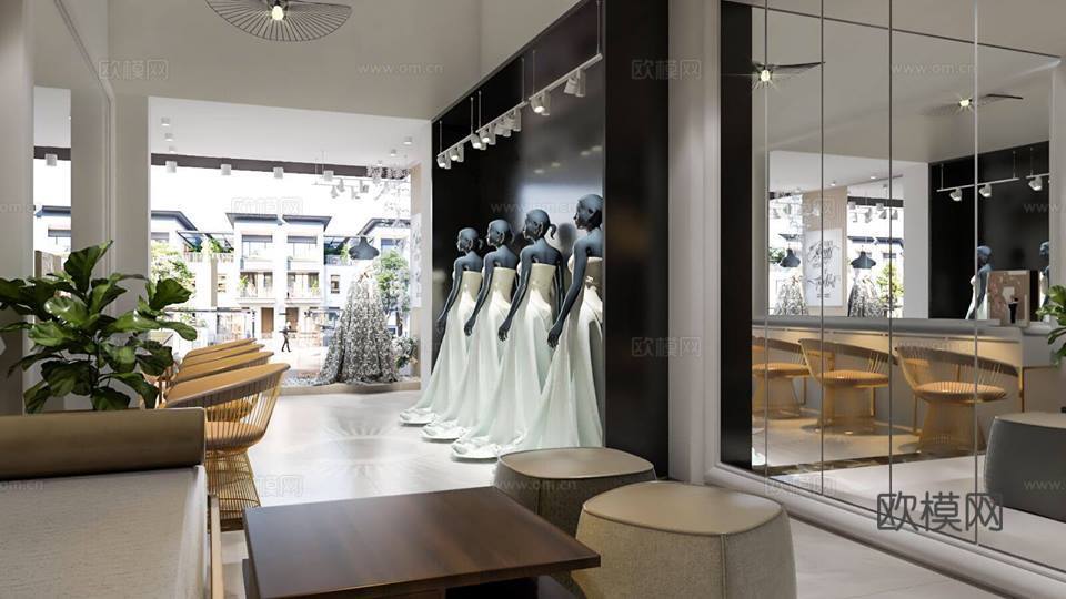 现代婚纱摄影店su模型下载