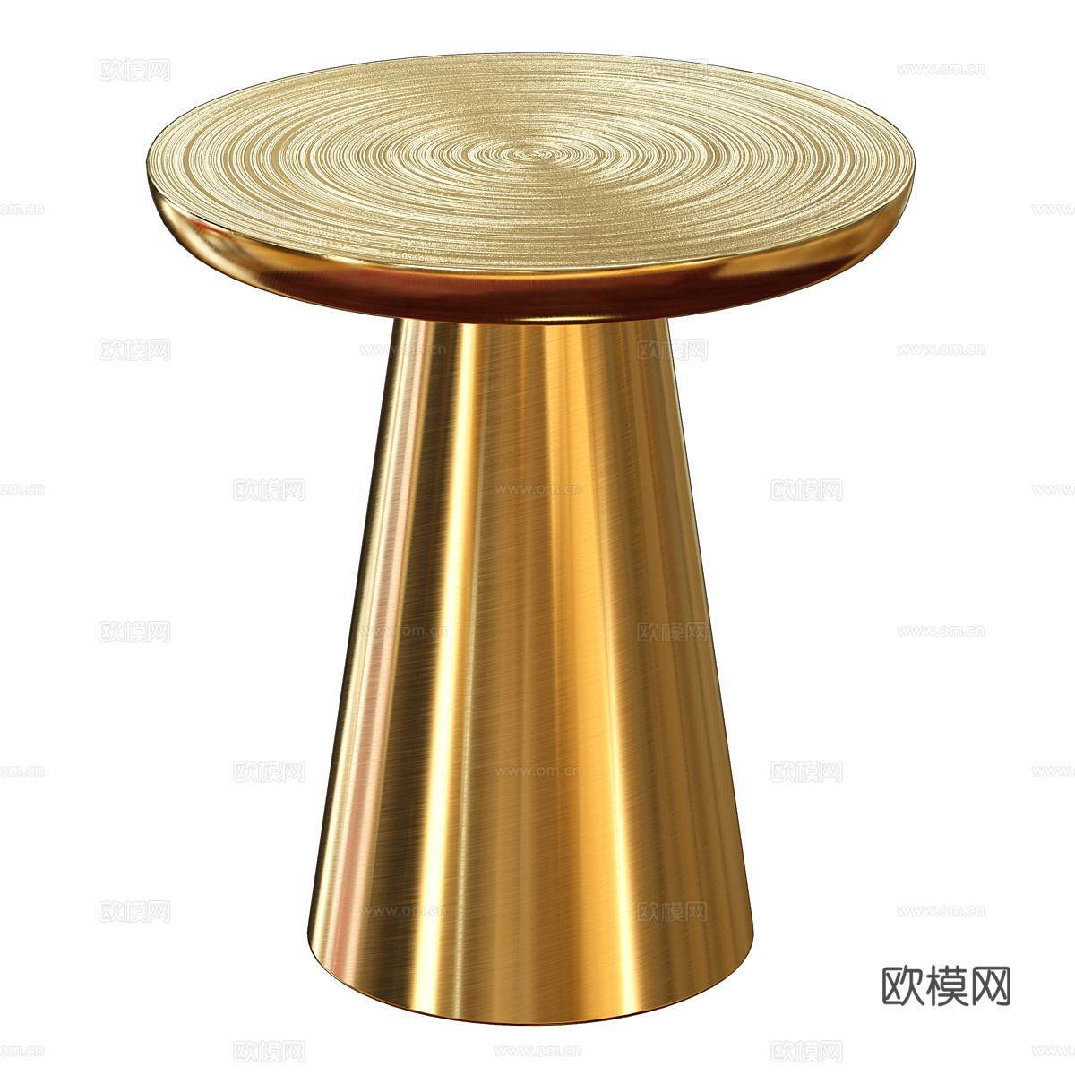 现代轻奢金属圆茶几组合3d模型