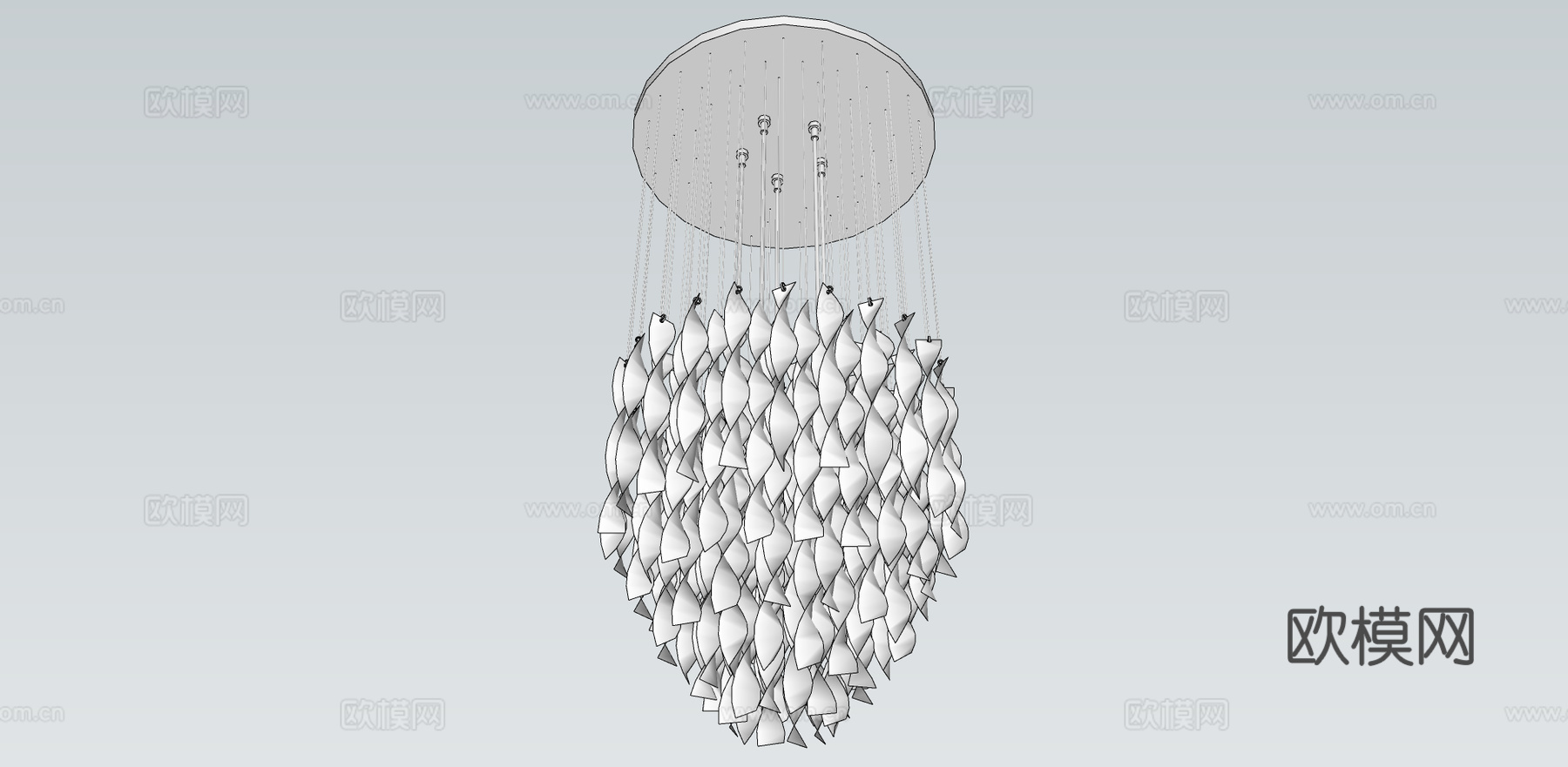 现代多层装饰灯su模型下载下载（渲染图3）