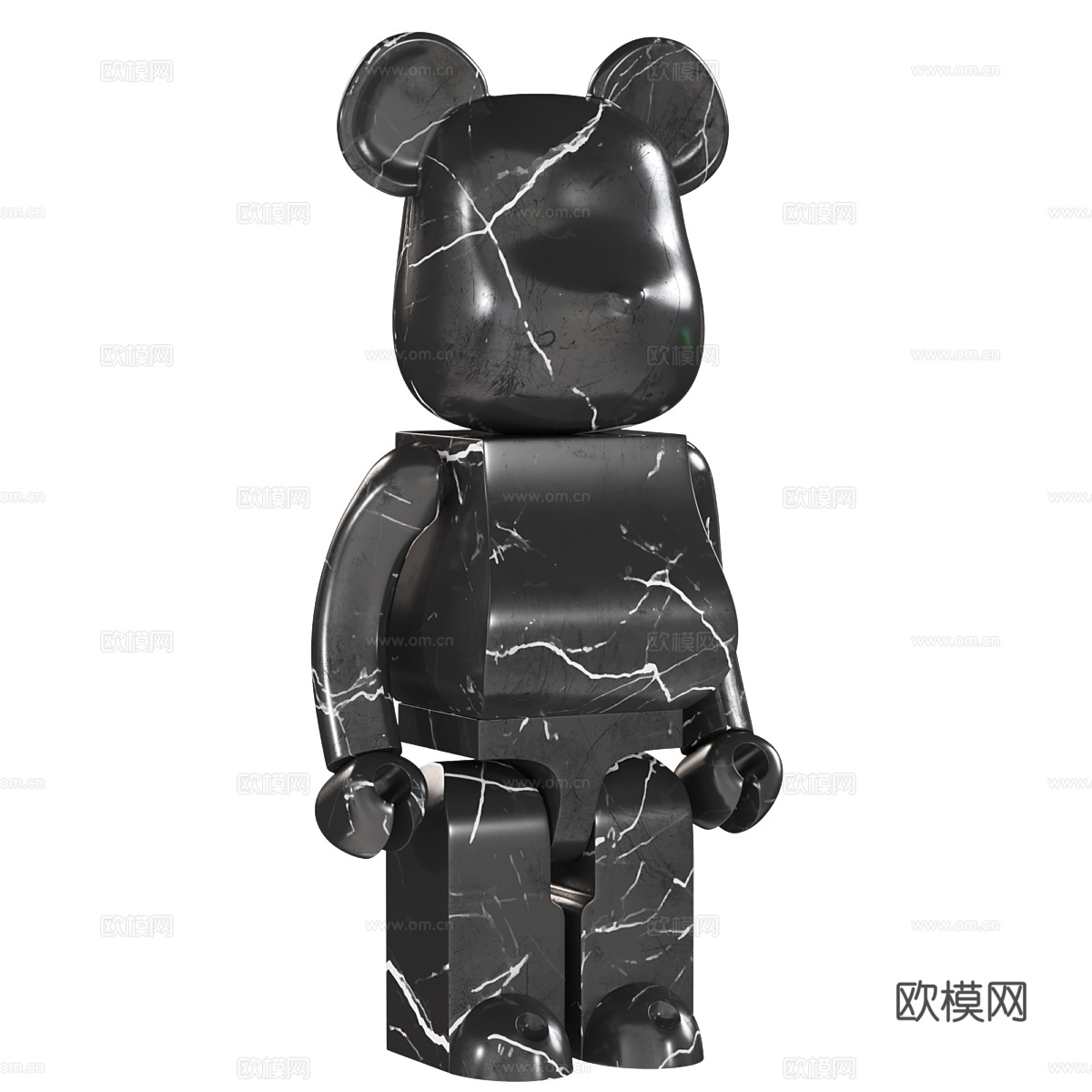 现代意式大理石暴力熊雕塑3d模型