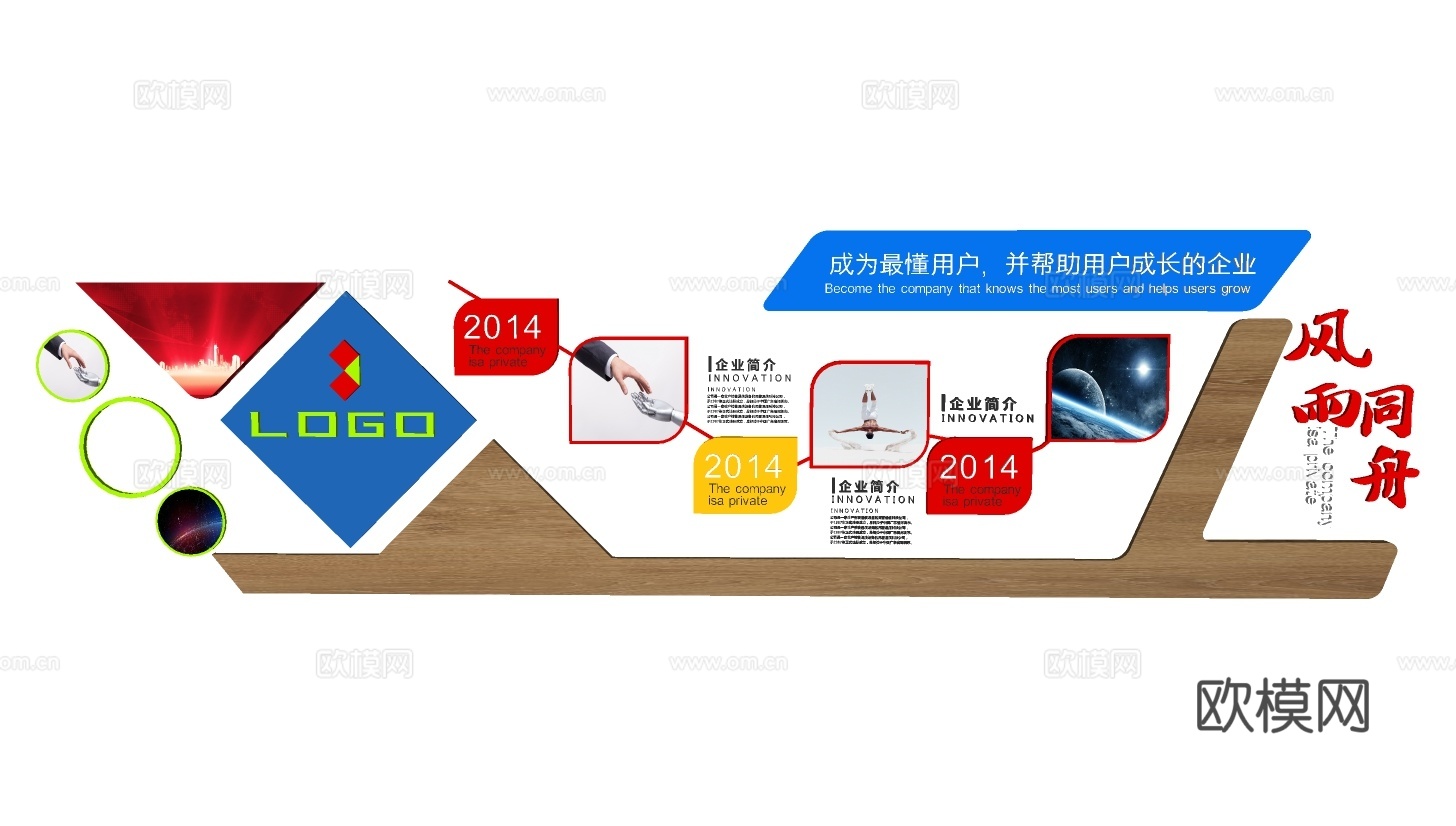 现代企业文化墙su模型下载